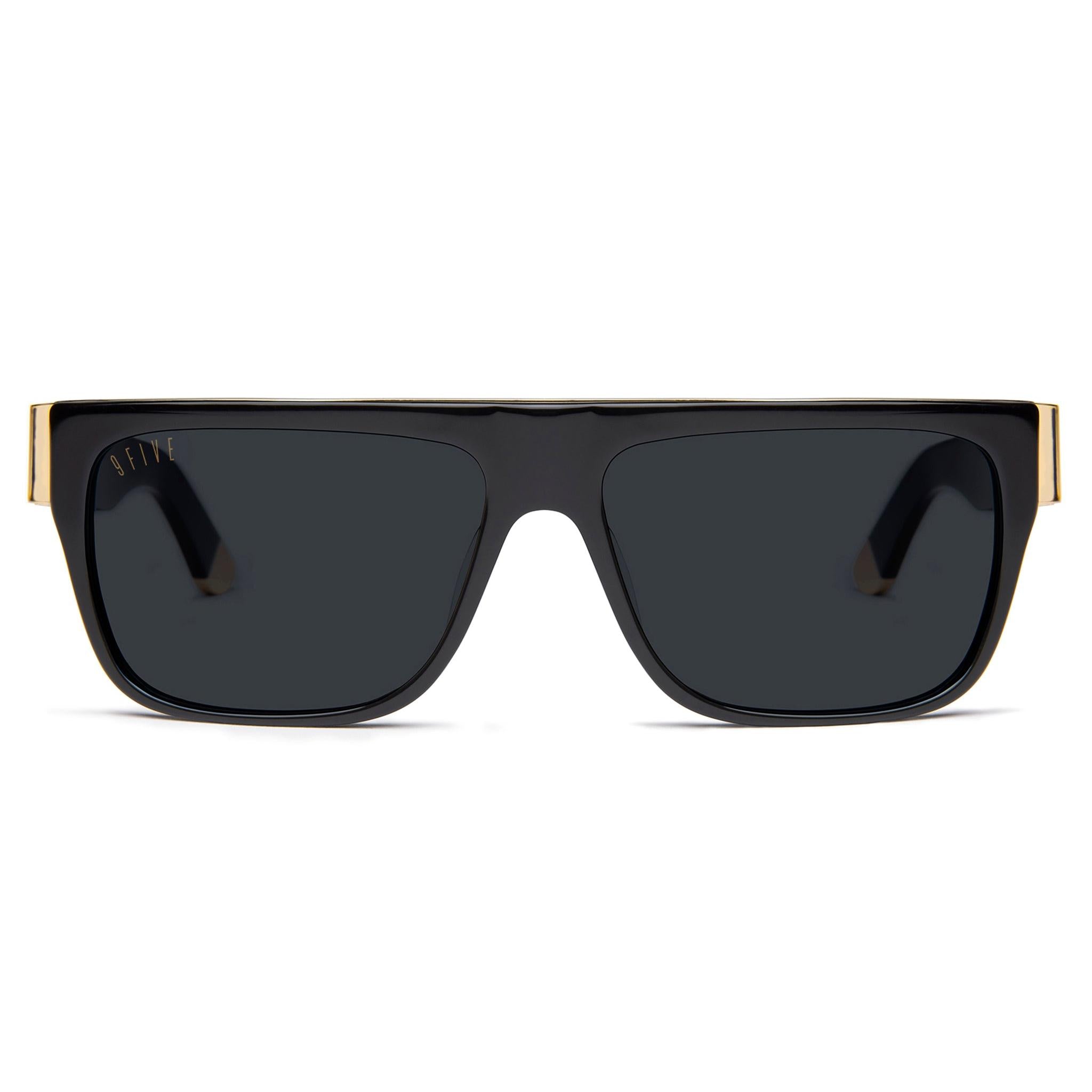 9FIVE 22 Black & 24K Gold XL Sunglasses Rx