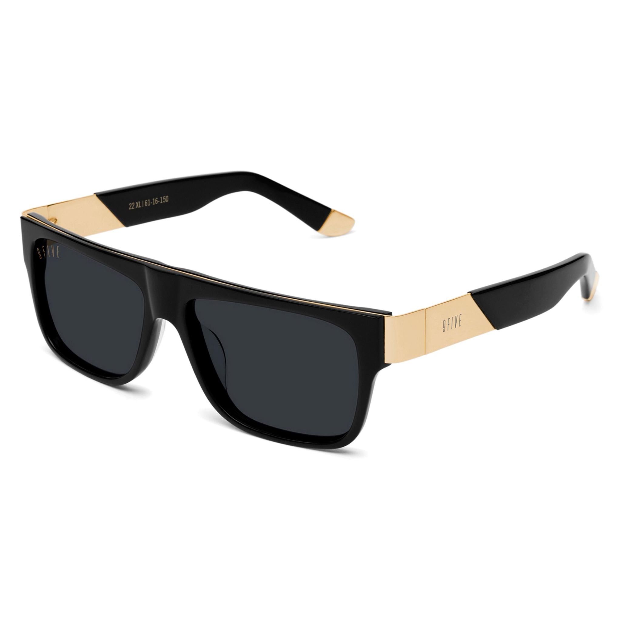 9FIVE 22 Black & 24K Gold XL Sunglasses Rx