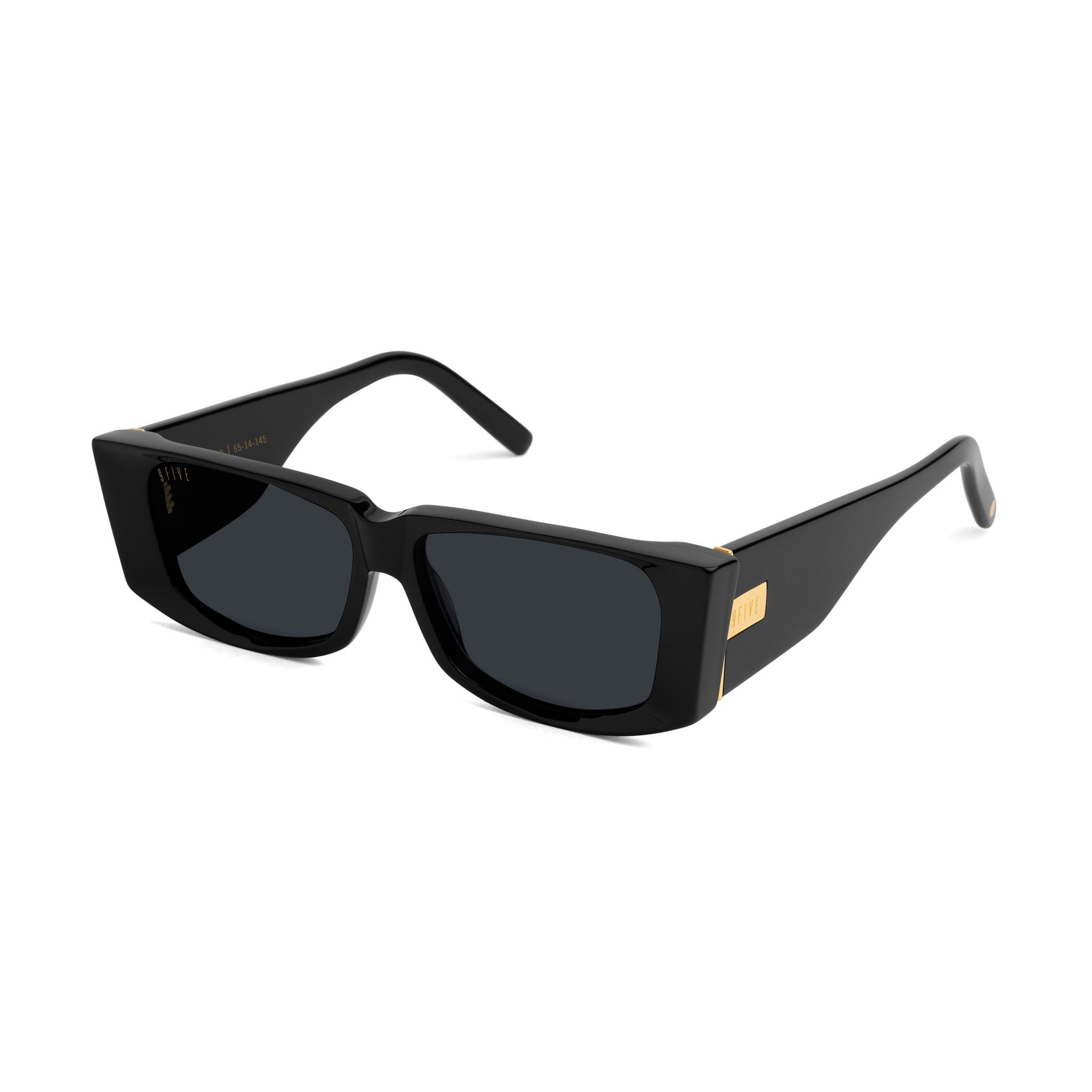 9FIVE Angelo Black & 24K Gold Sunglasses Rx