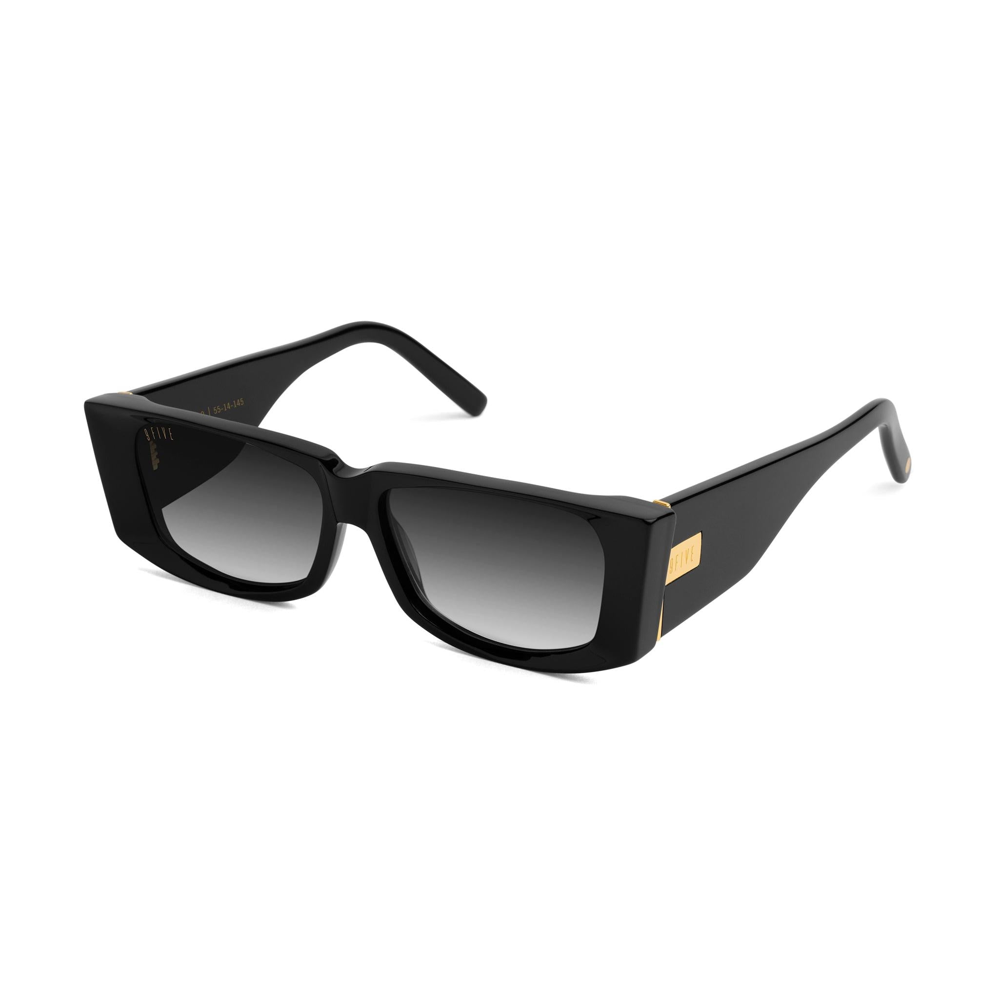 9FIVE Angelo Black & 24K Gold - Gradient Sunglasses
