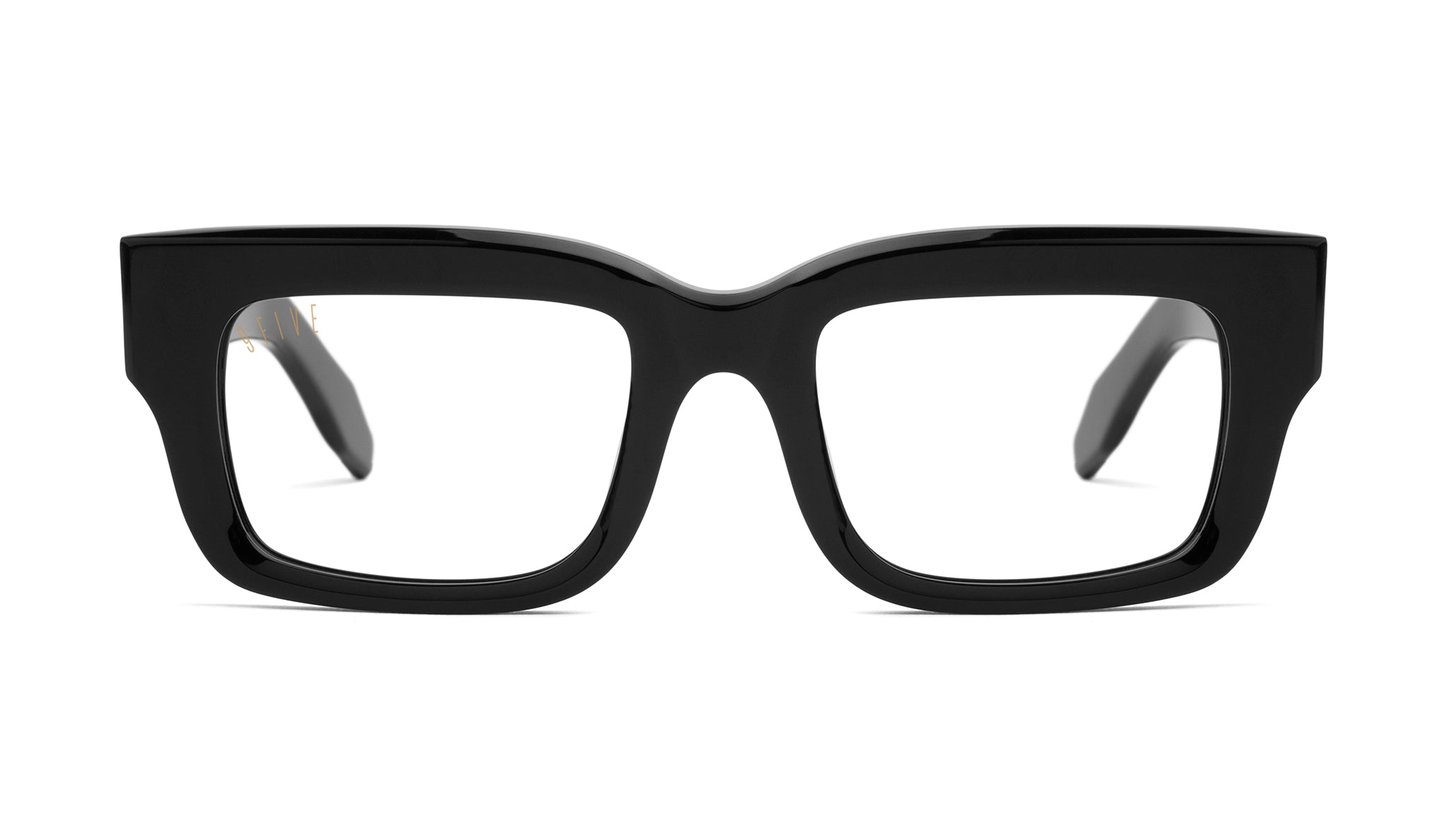 9FIVE Apex Black & 24K Gold Clear Lens Glasses Rx