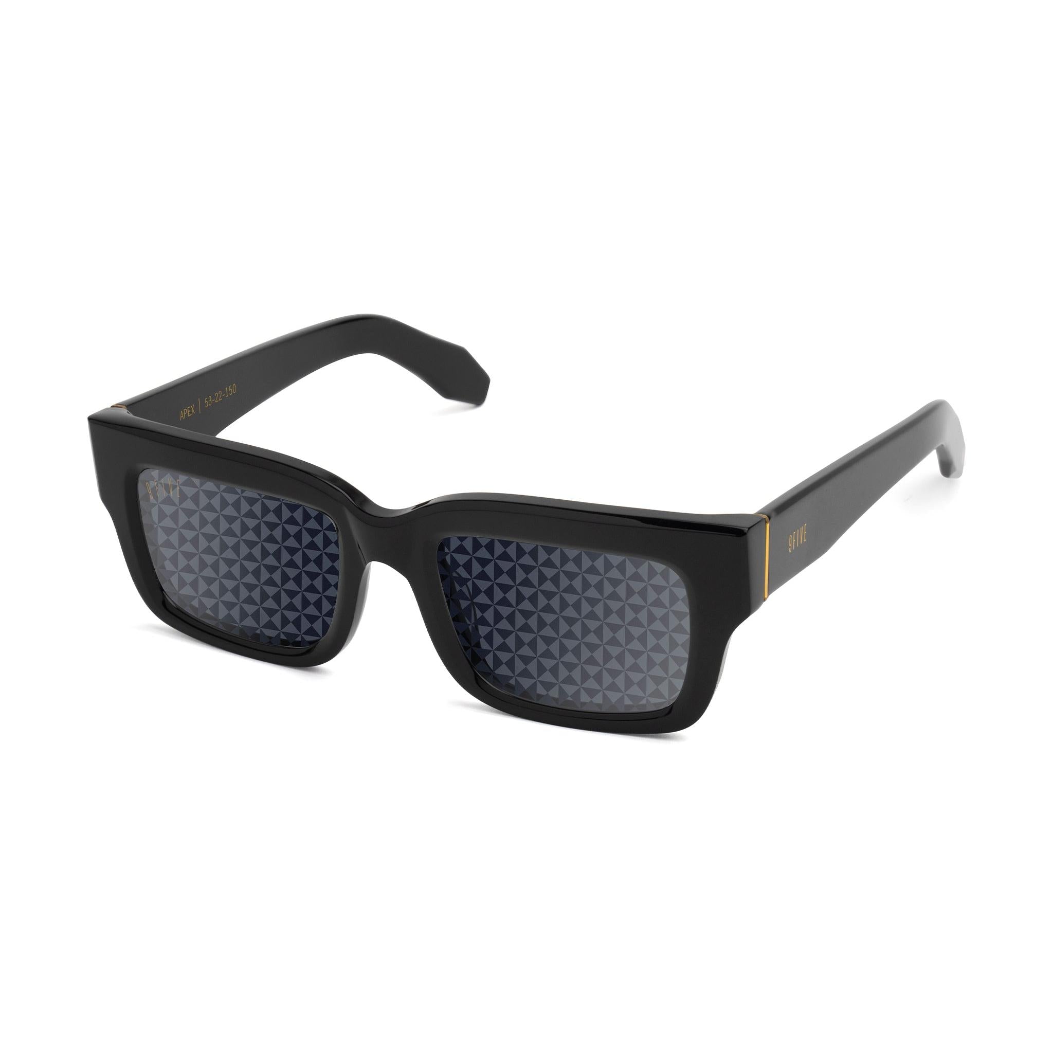 9FIVE Apex Black & 24K Gold - Reflective Diamond Sunglasses