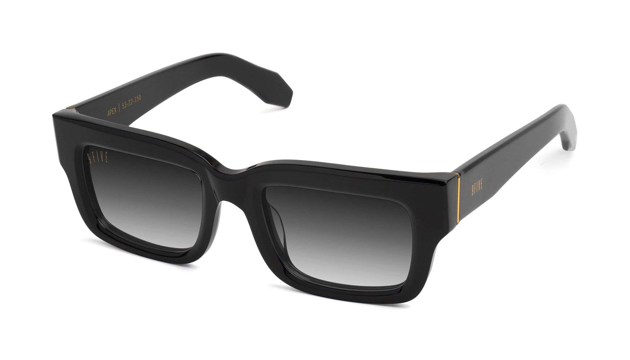 9FIVE Apex Black & 24K Gold - Gradient Sunglasses