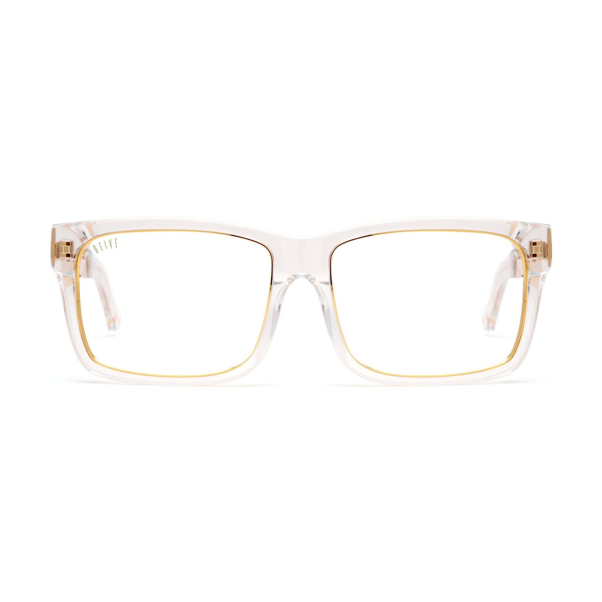 9FIVE Caps LX Crystal & 24K Gold Clear Lens Glasses