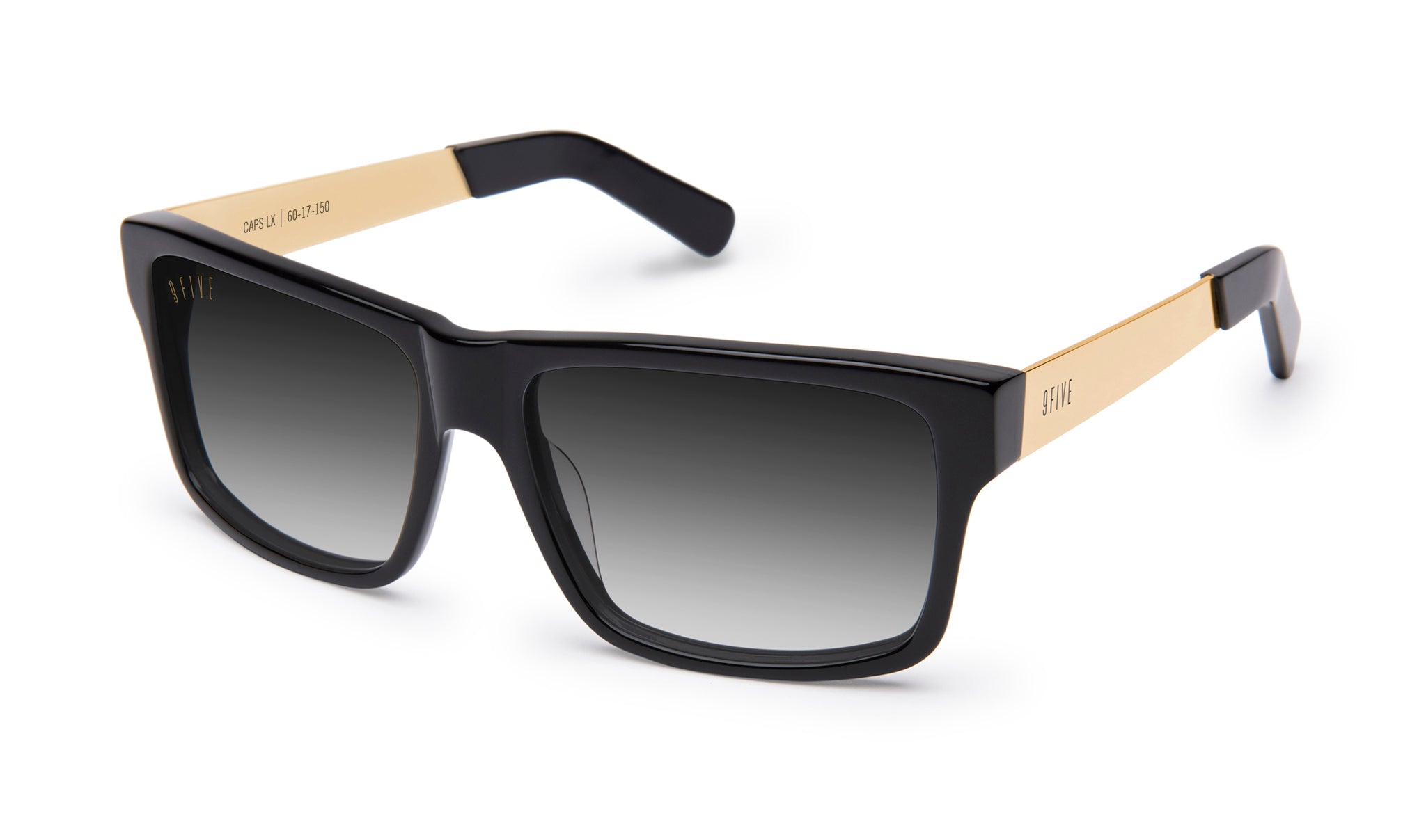 9FIVE Caps LX Black & 24K Gold - Gradient Sunglasses