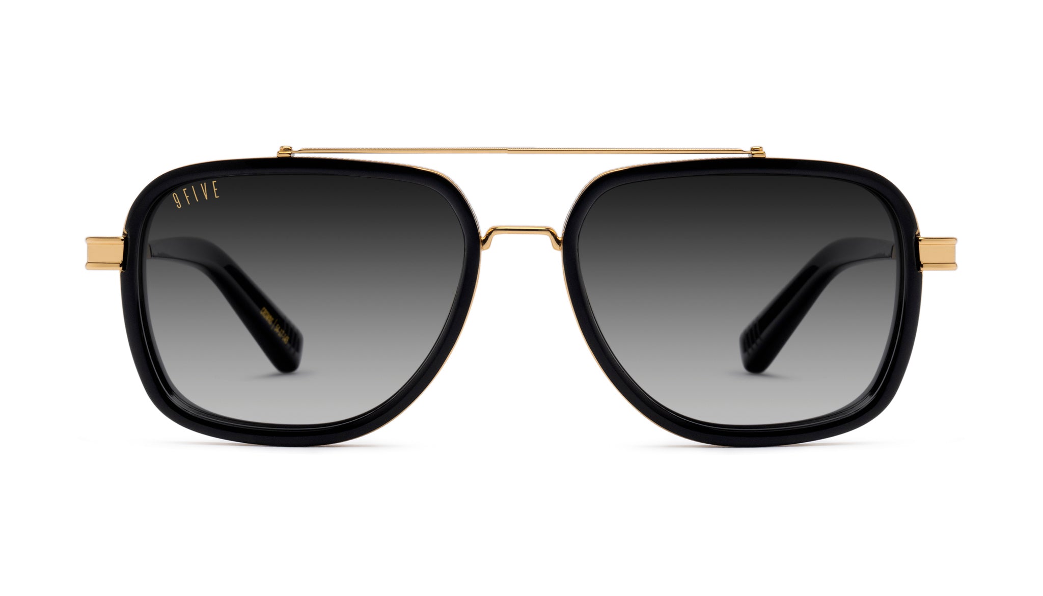 9FIVE Crowns Black & 24K Gold - Gradient Sunglasses