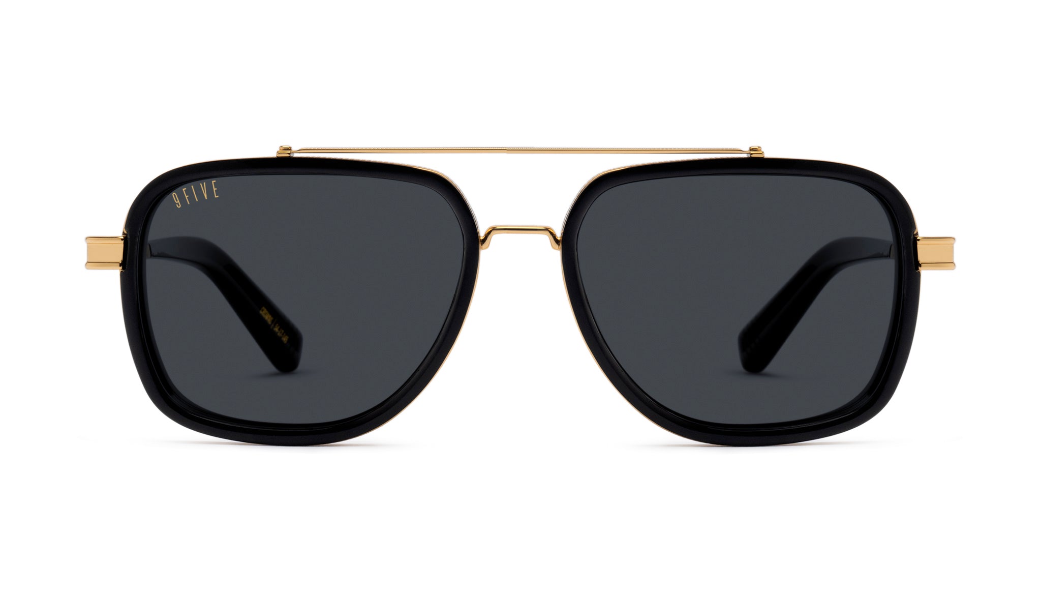 9FIVE Crowns Black & 24K Gold Sunglasses
