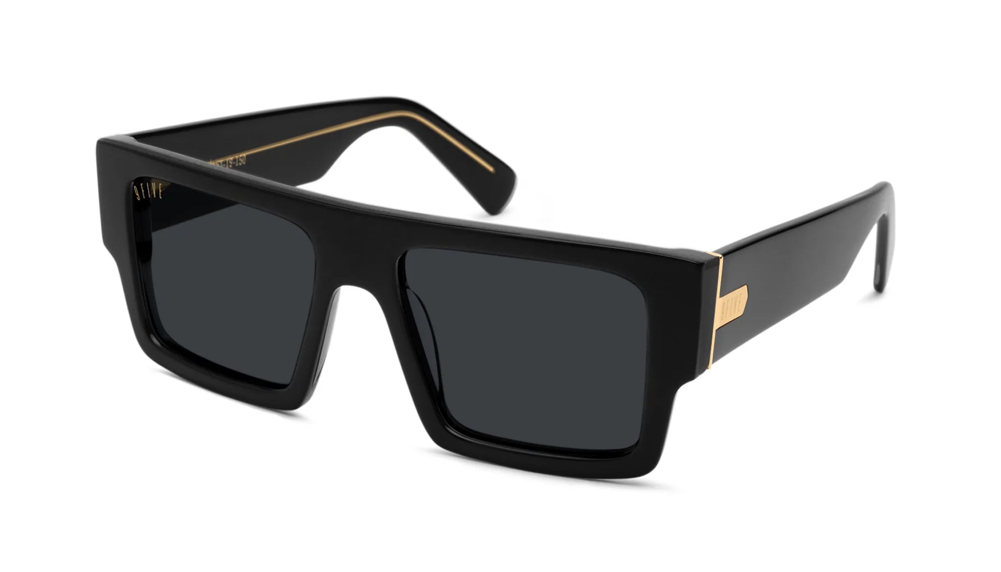 9FIVE Diego Black & 24K Gold Sunglasses