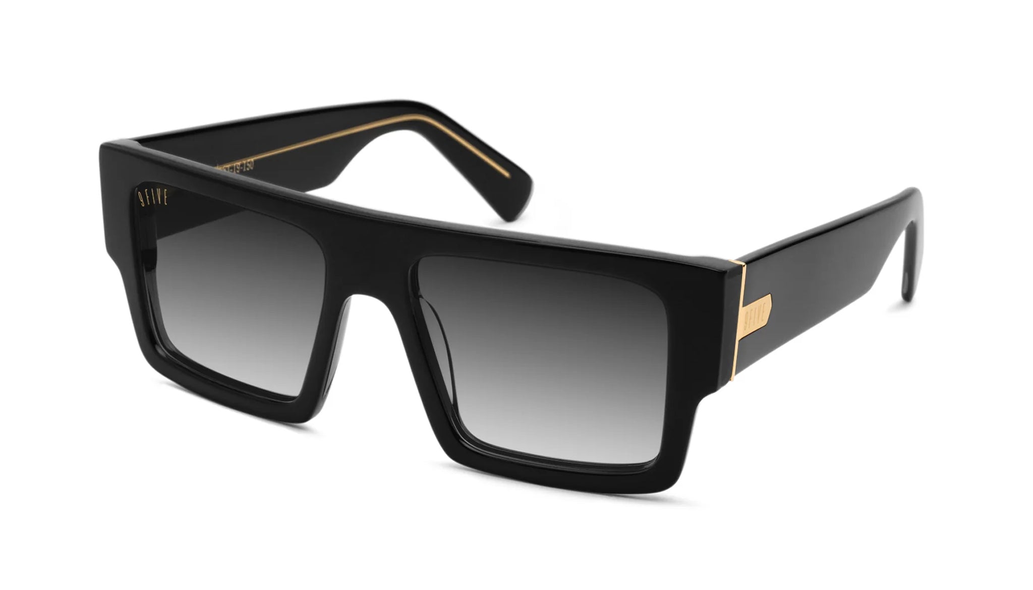9FIVE Diego Black & 24K Gold - Gradient Sunglasses