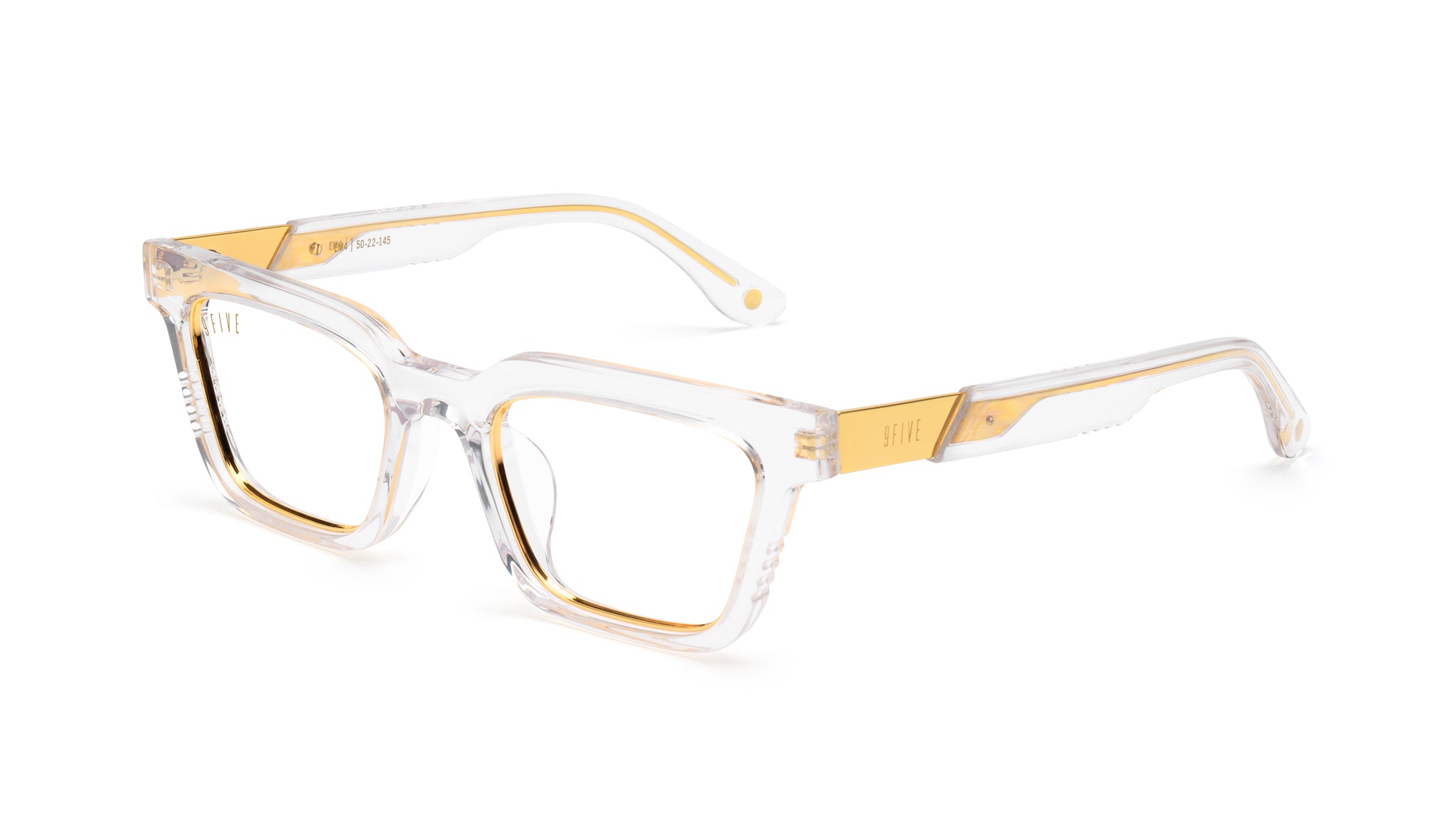 9FIVE EM4 Crystal & 24K Gold Clear Lens
