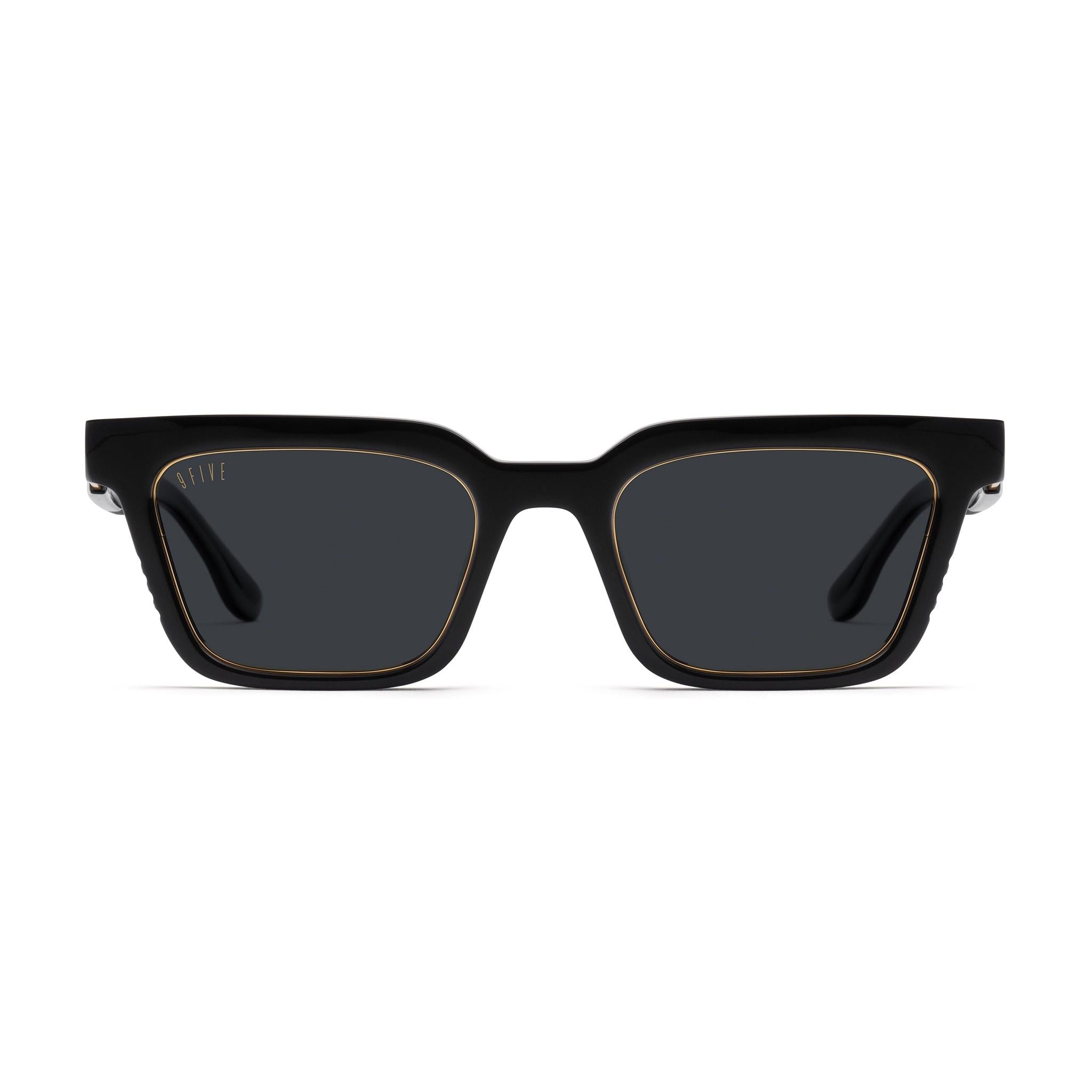 9FIVE EM4 XL Black & 24K Gold Sunglasses