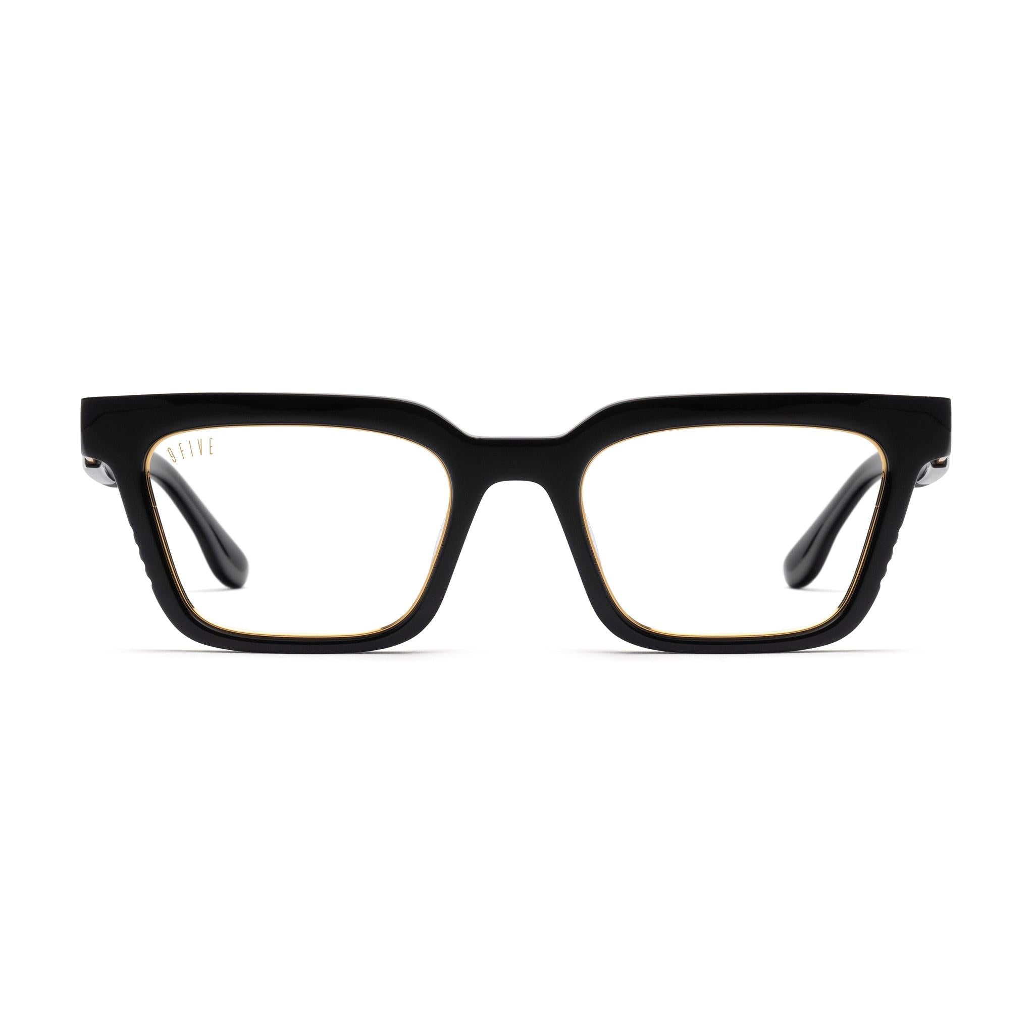 9FIVE EM4 XL Black & 24K Gold Clear Lens