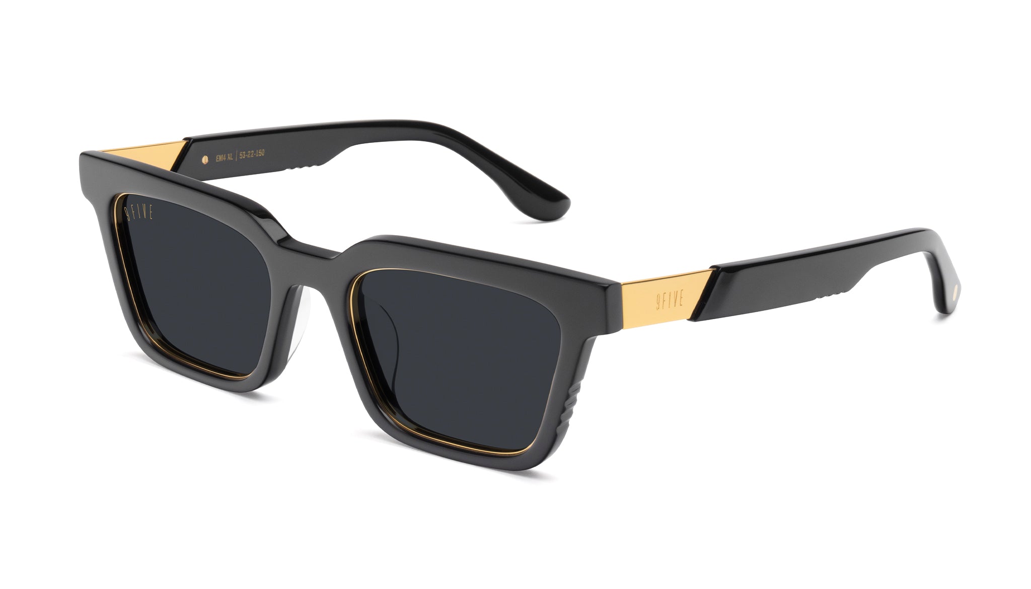 9FIVE EM4 XL Black & 24K Gold Sunglasses Rx