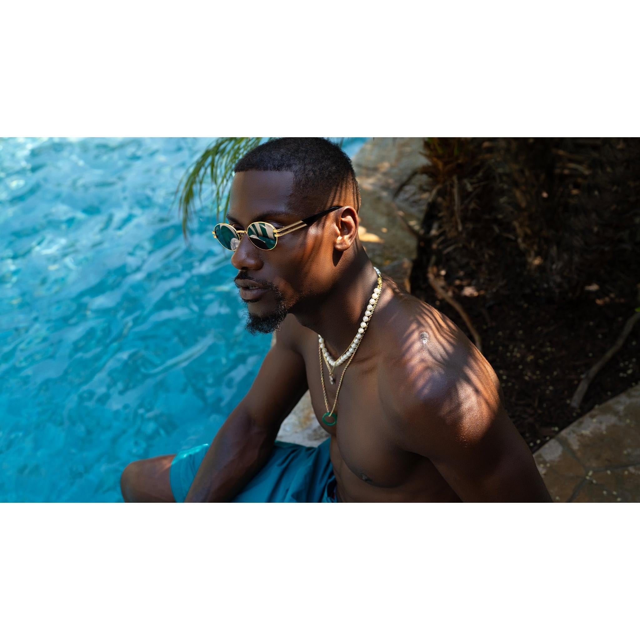 9FIVE Lotus Black & 24K Gold Sunglasses Rx