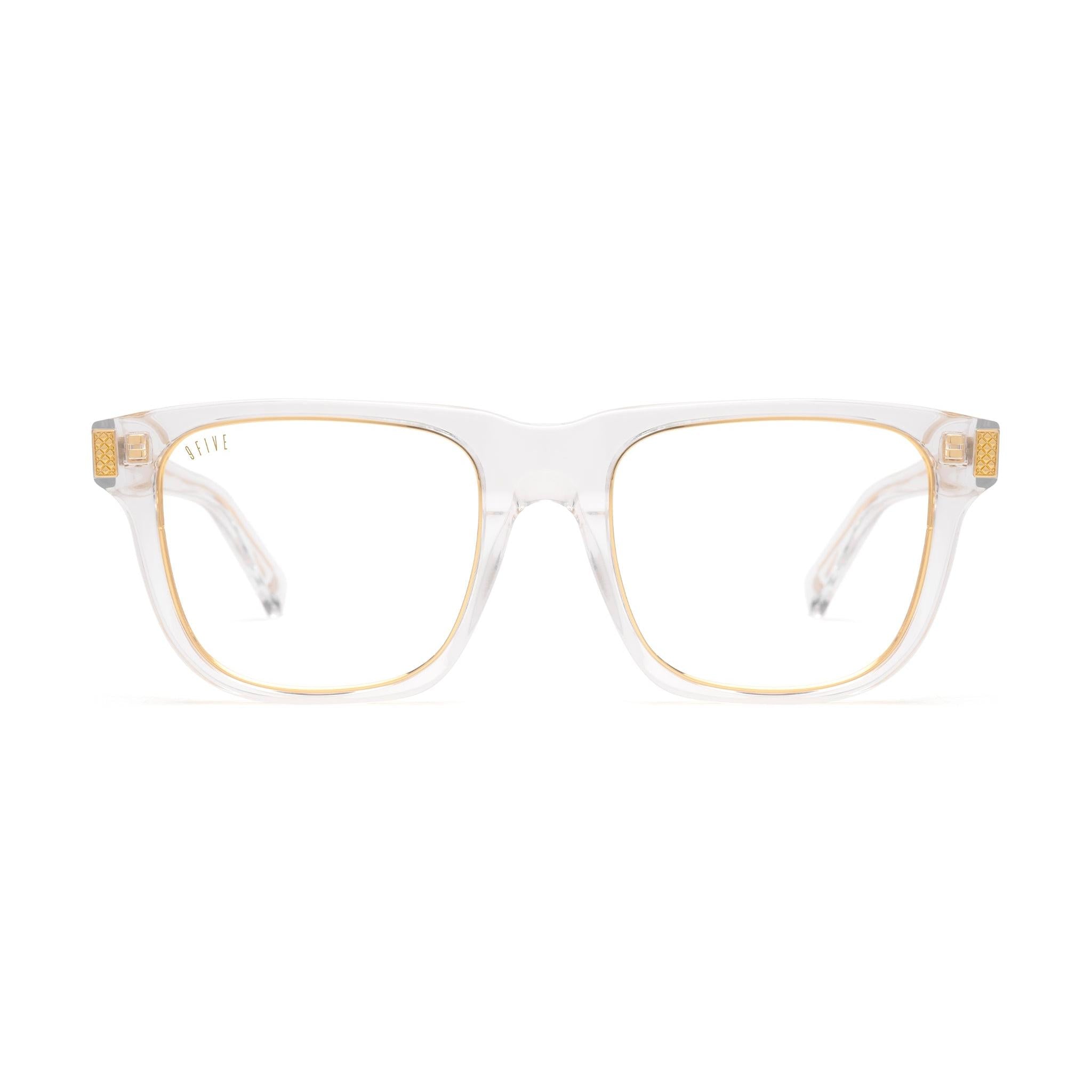 9FIVE Ocean Crystal & 24K Gold Clear Lens Glasses Rx