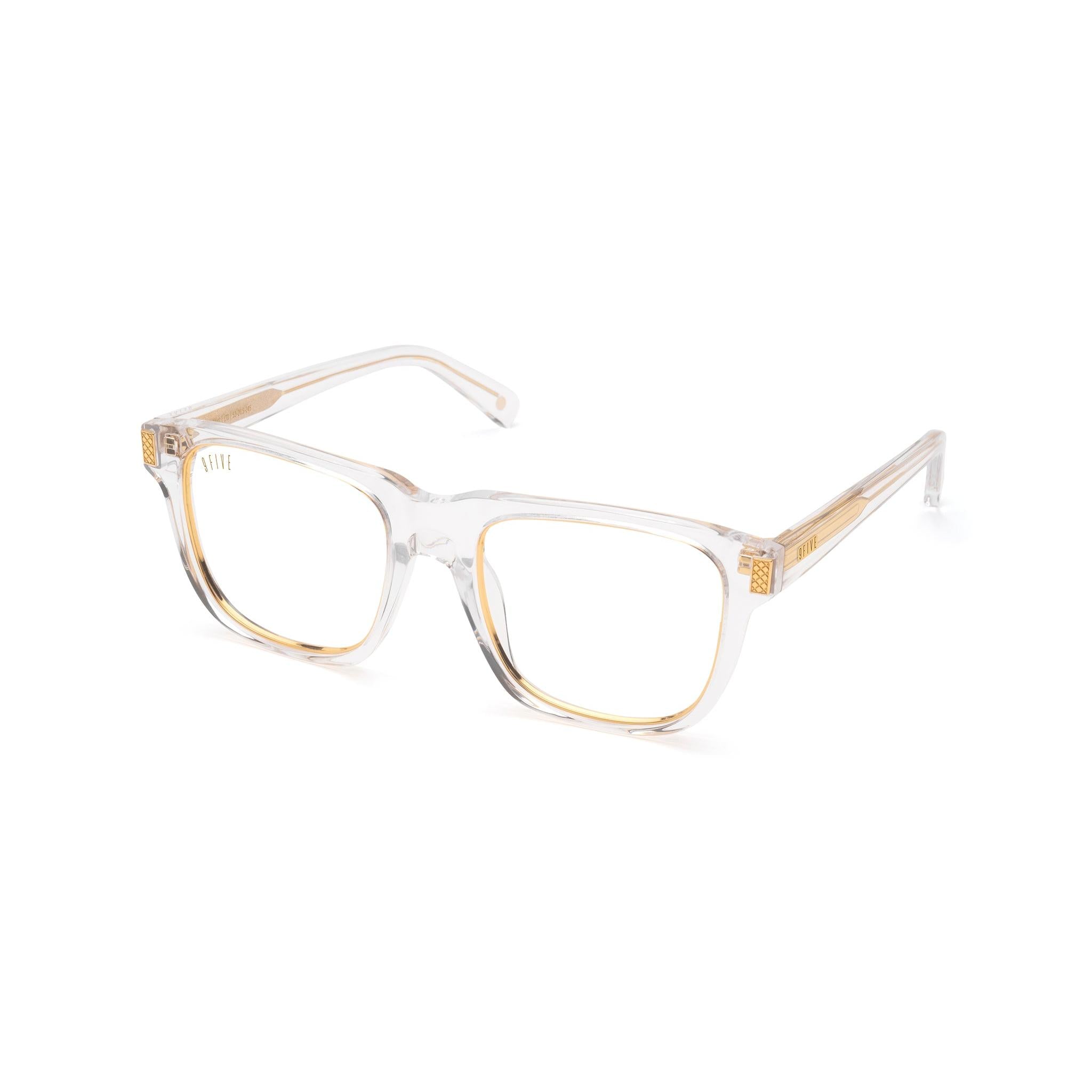9FIVE Ocean Crystal & 24K Gold Clear Lens Glasses Rx
