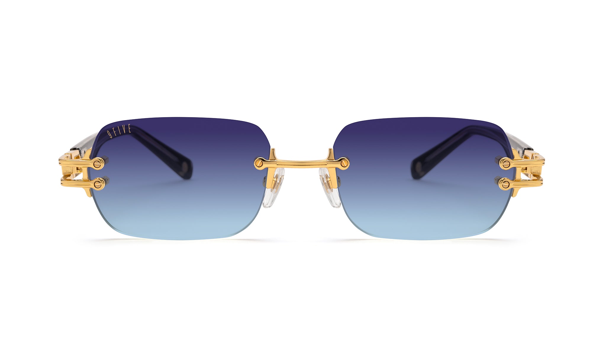 9FIVE Purity Black & 24K Gold - Midnight Blue Gradient Sunglasses