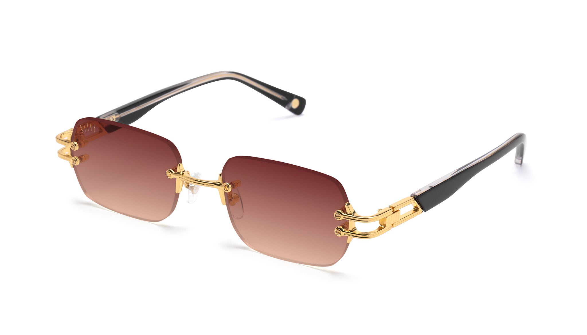 9FIVE Purity Black & 24K Gold - Sienna Gradient Sunglasses