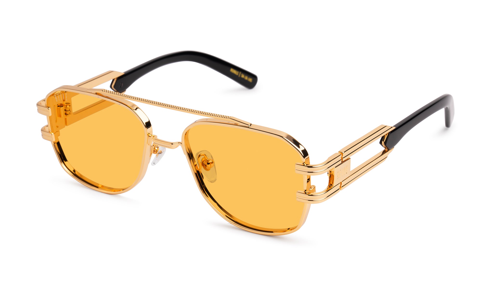 9FIVE Royals Black & 24K Gold - Yellow Sunglasses