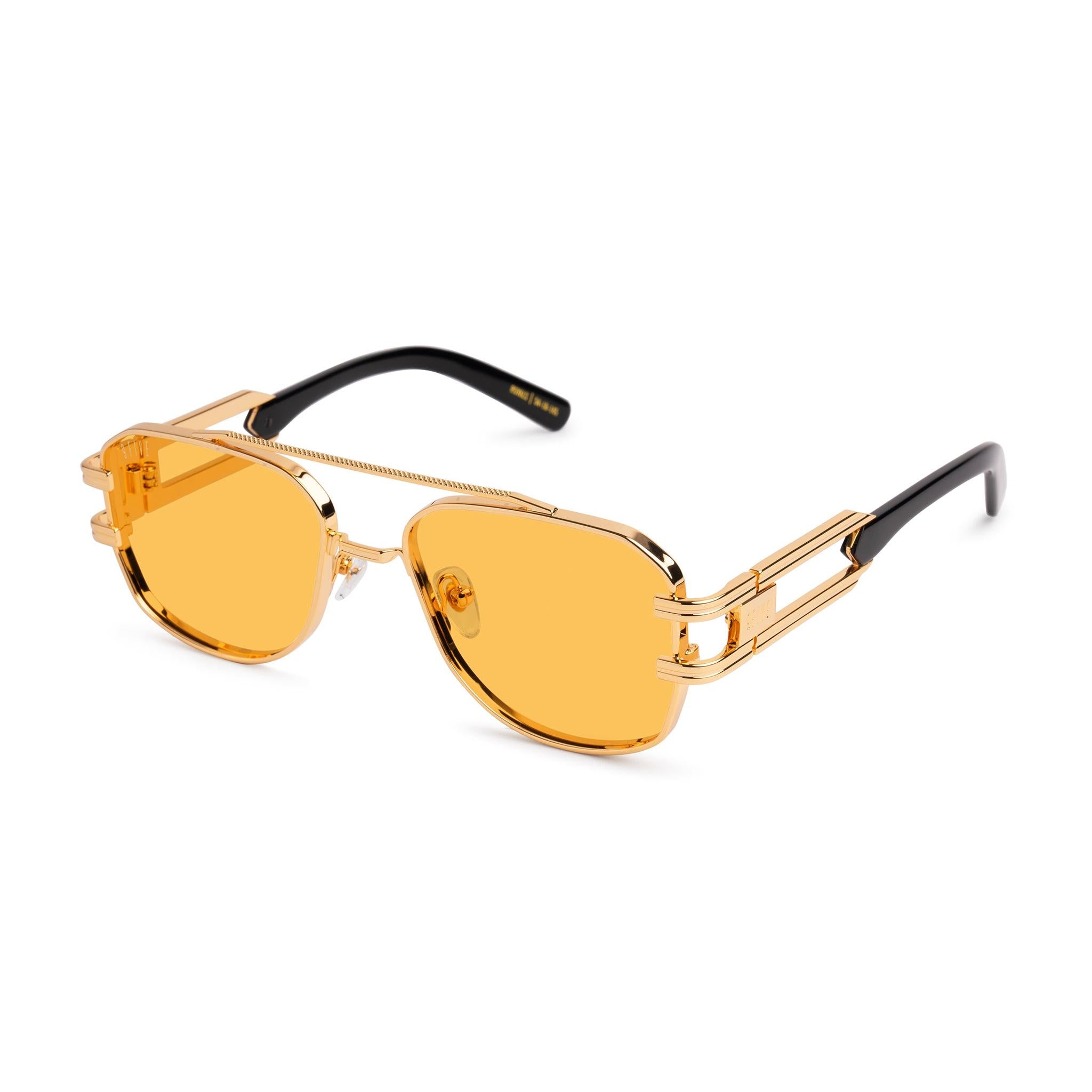 9FIVE Royals Black & 24K Gold - Yellow Sunglasses