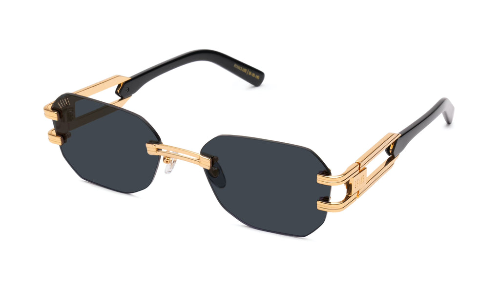 9FIVE Royals Lite Black & 24K Gold Sunglasses