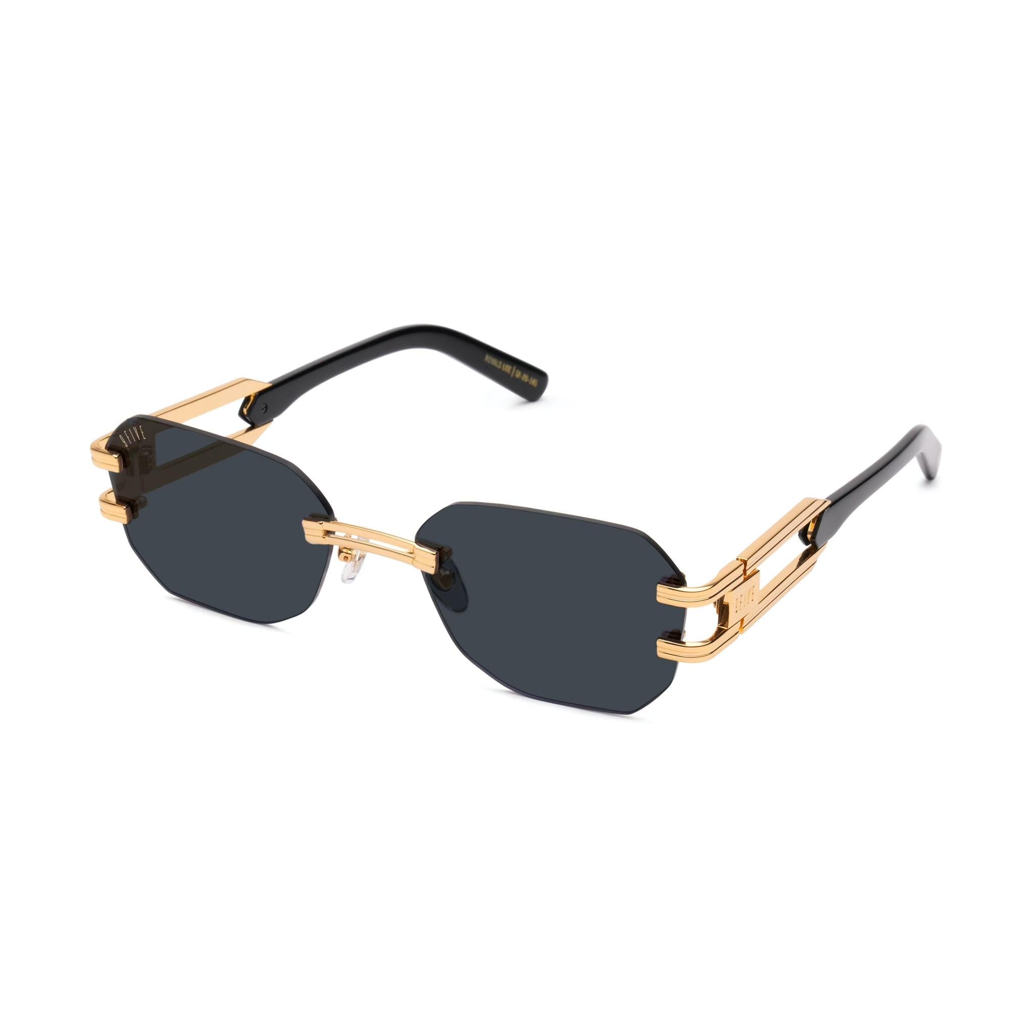 9FIVE Royals Lite Black & 24K Gold Sunglasses Rx