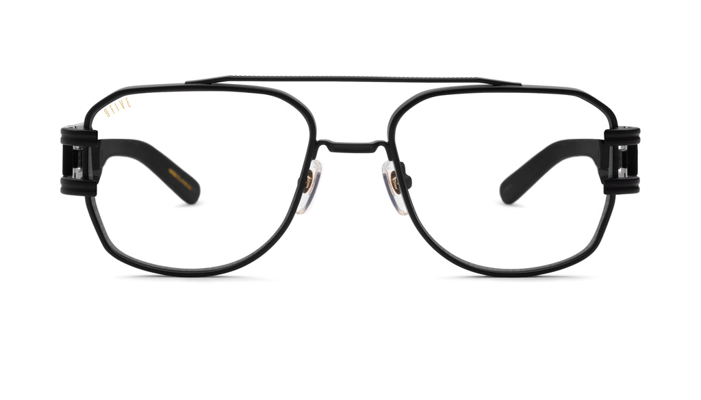 9FIVE Royals Matte Blackout Clear Lens Glasses