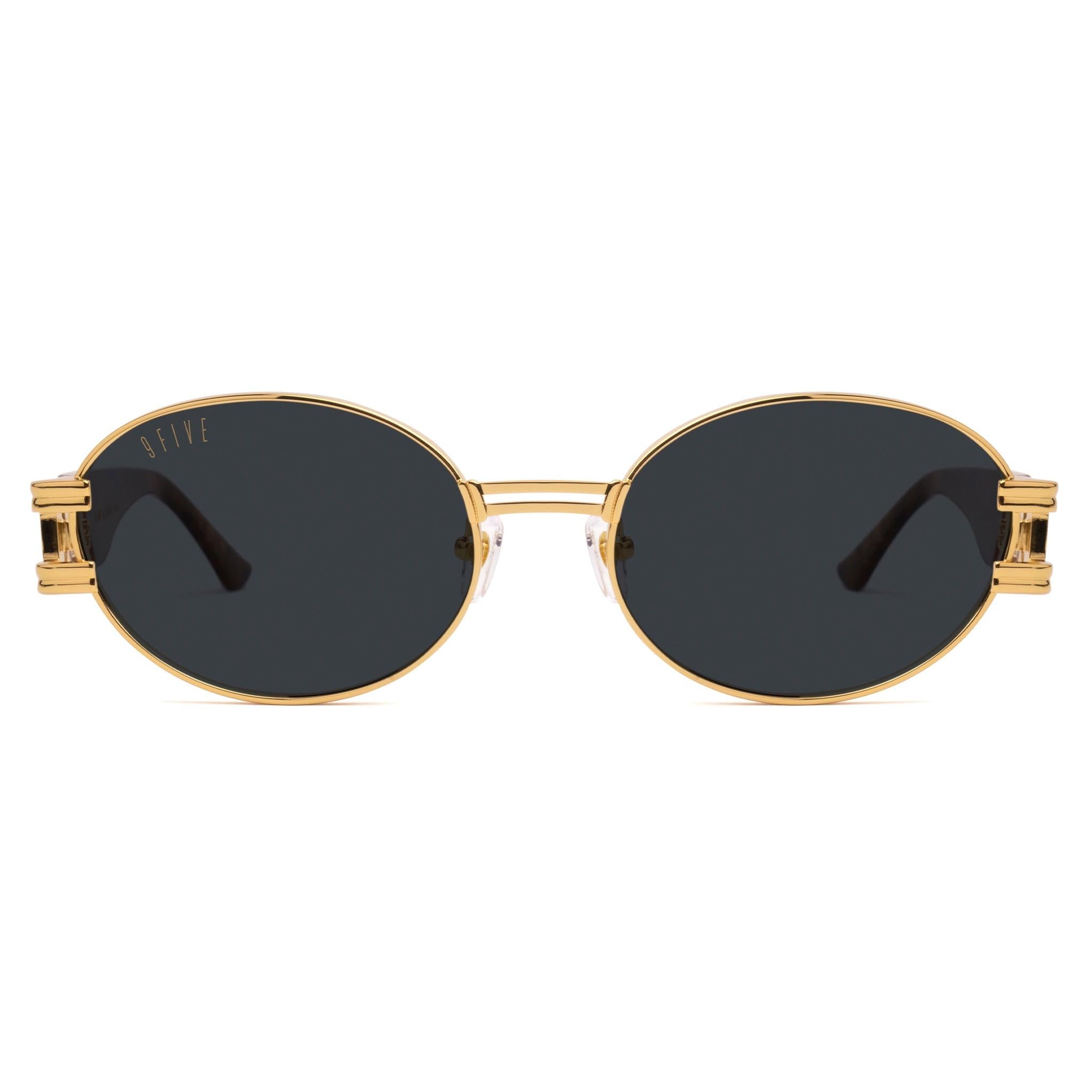 9FIVE St. James Gold Marble & 24K Gold XL Sunglasses