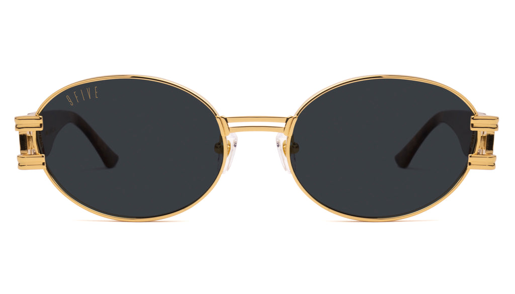 9FIVE St. James Gold Marble & 24K Gold XL Sunglasses