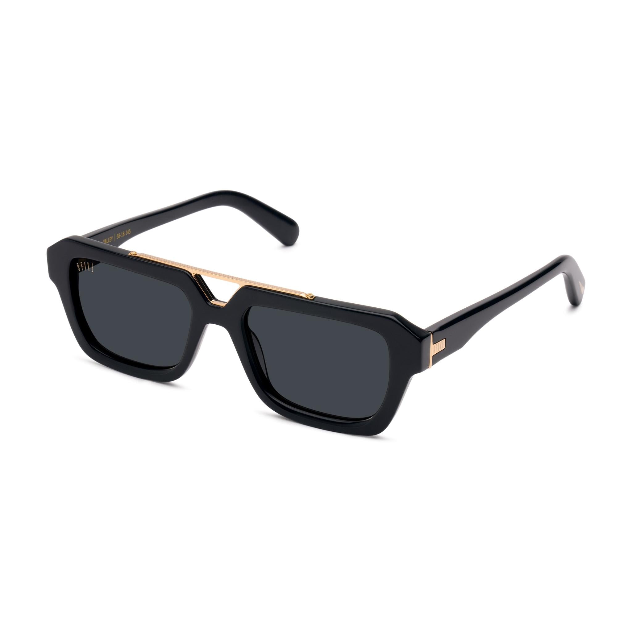 9FIVE Valley Black & 24K Gold Sunglasses