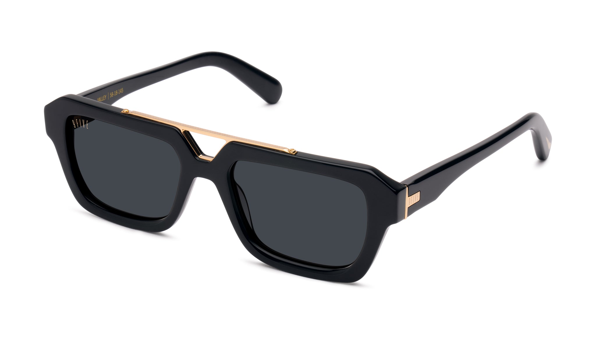 9FIVE Valley Black & 24K Gold Sunglasses Rx