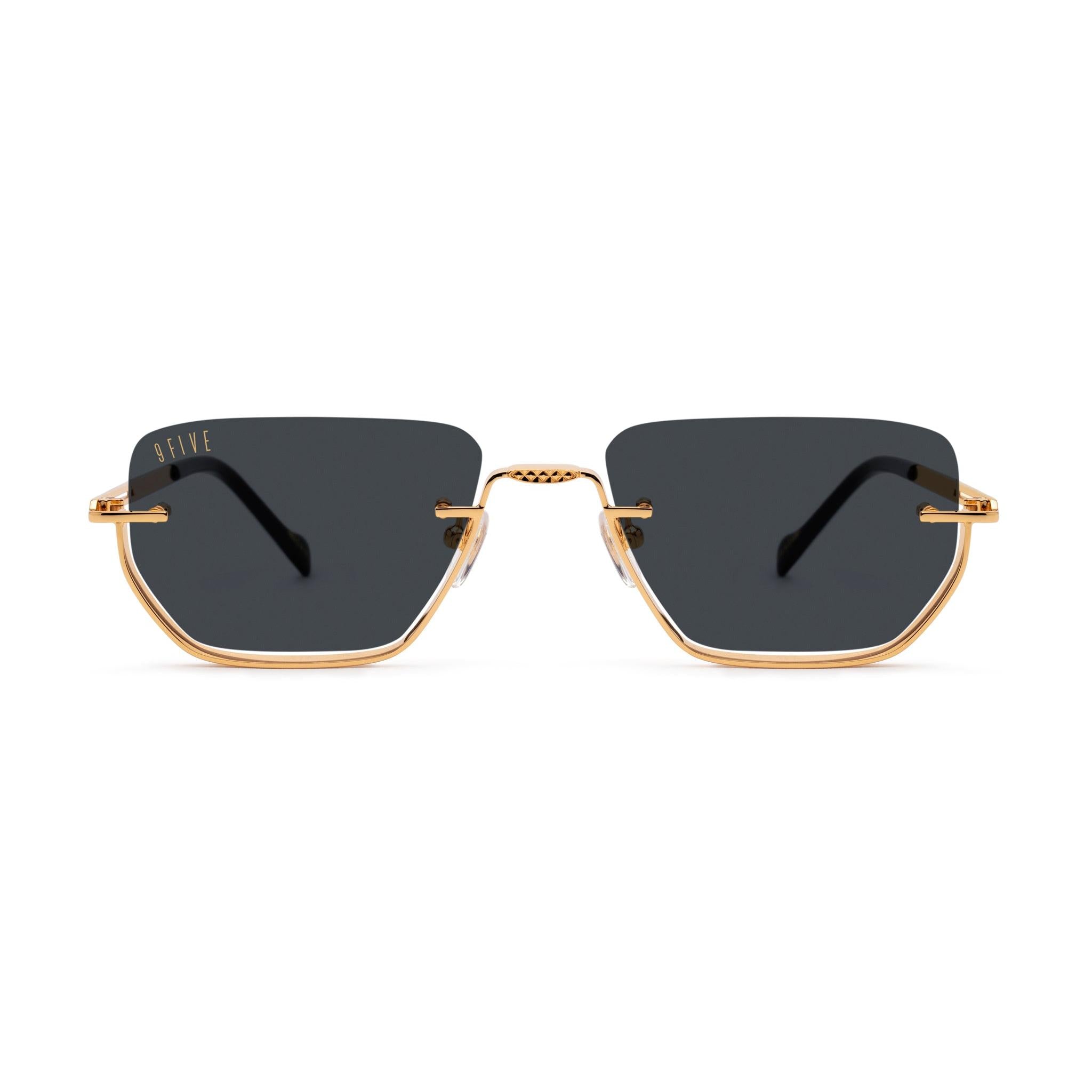 9FIVE Villa Black & 24K Gold Sunglasses Rx