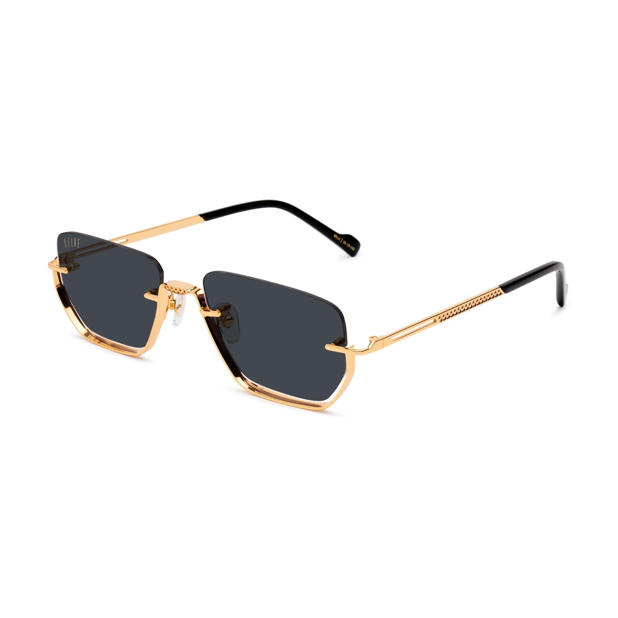9FIVE Villa Black & 24K Gold Sunglasses Rx
