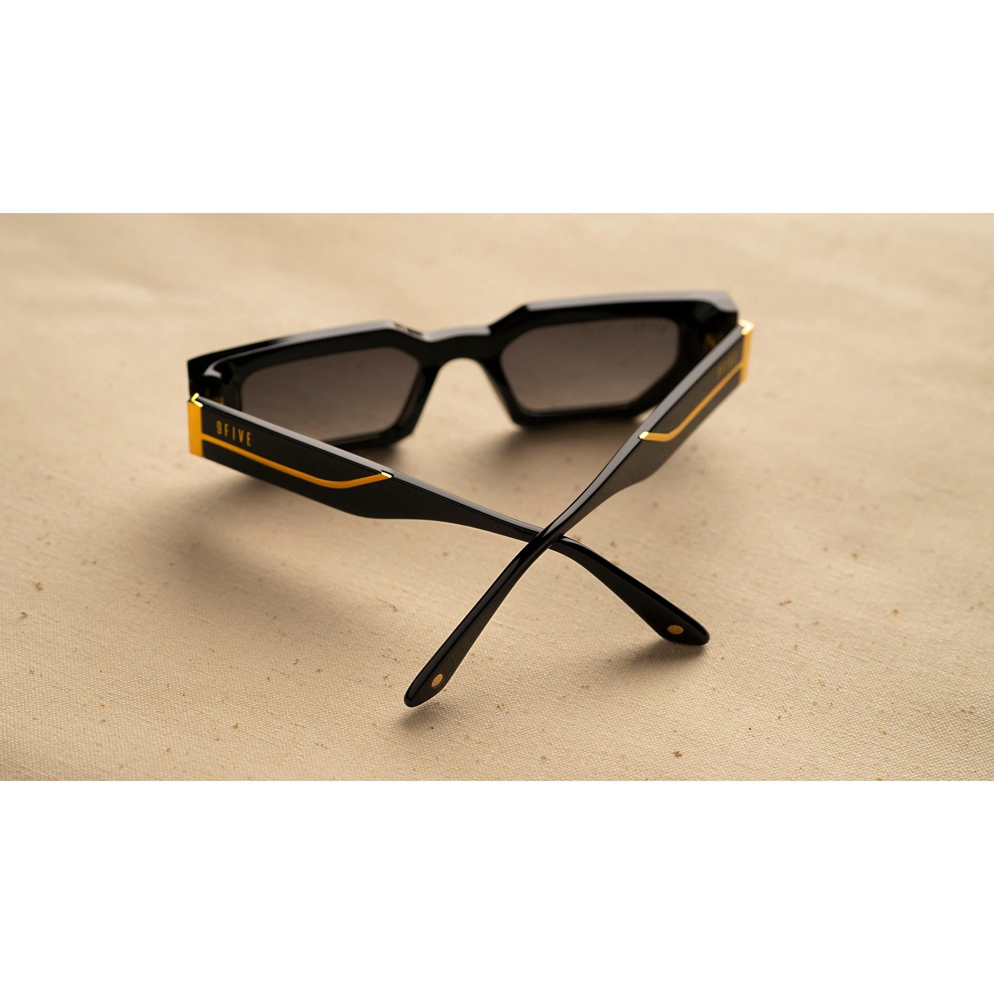 9FIVE Vincent Black & 24K Gold Sunglasses