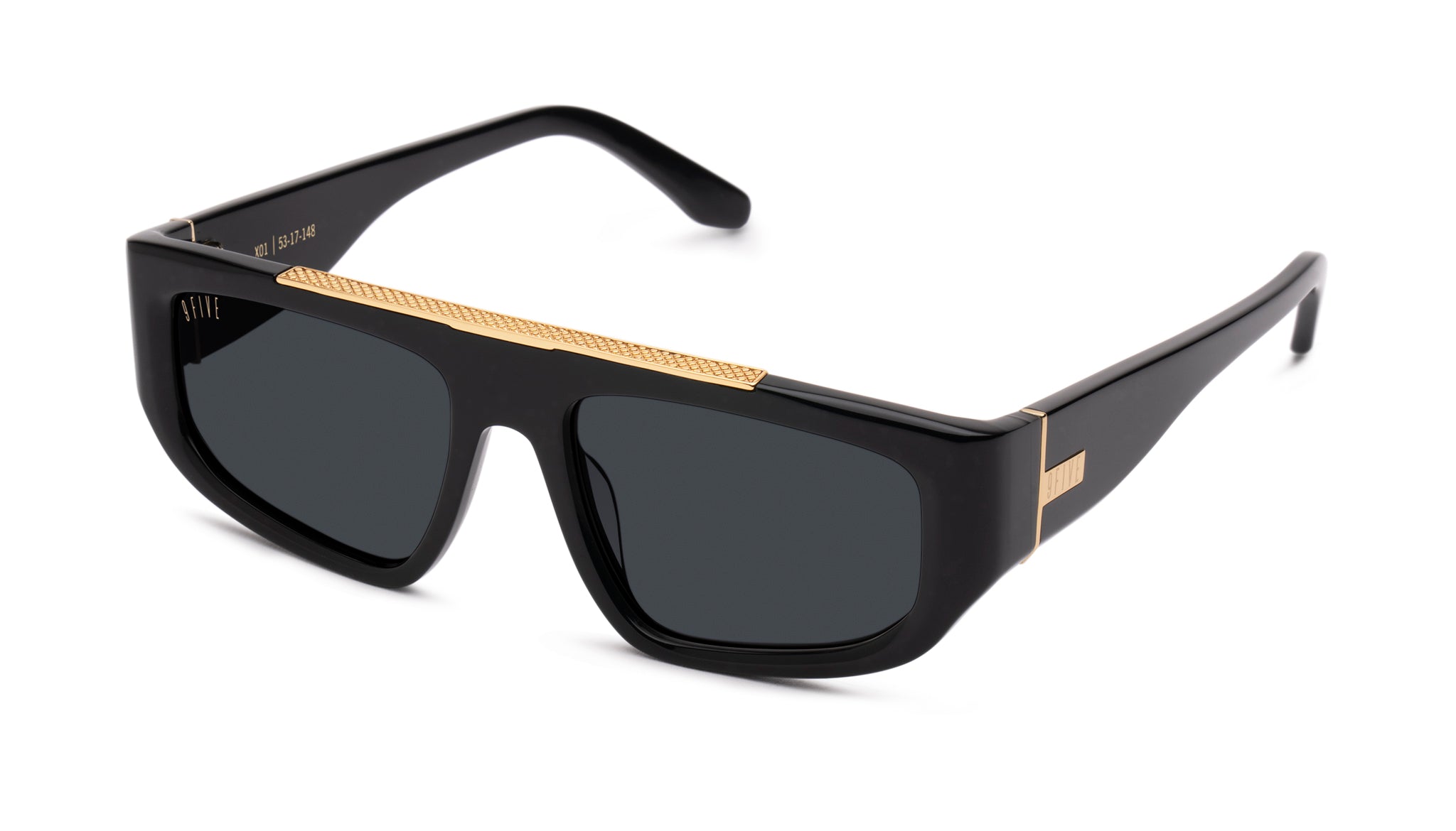9FIVE X01 Black & 24K Gold Sunglasses