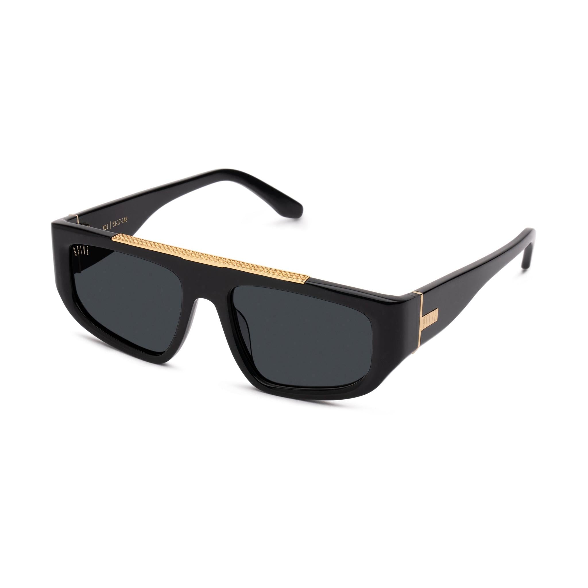 9FIVE X01 Black & 24K Gold Sunglasses Rx