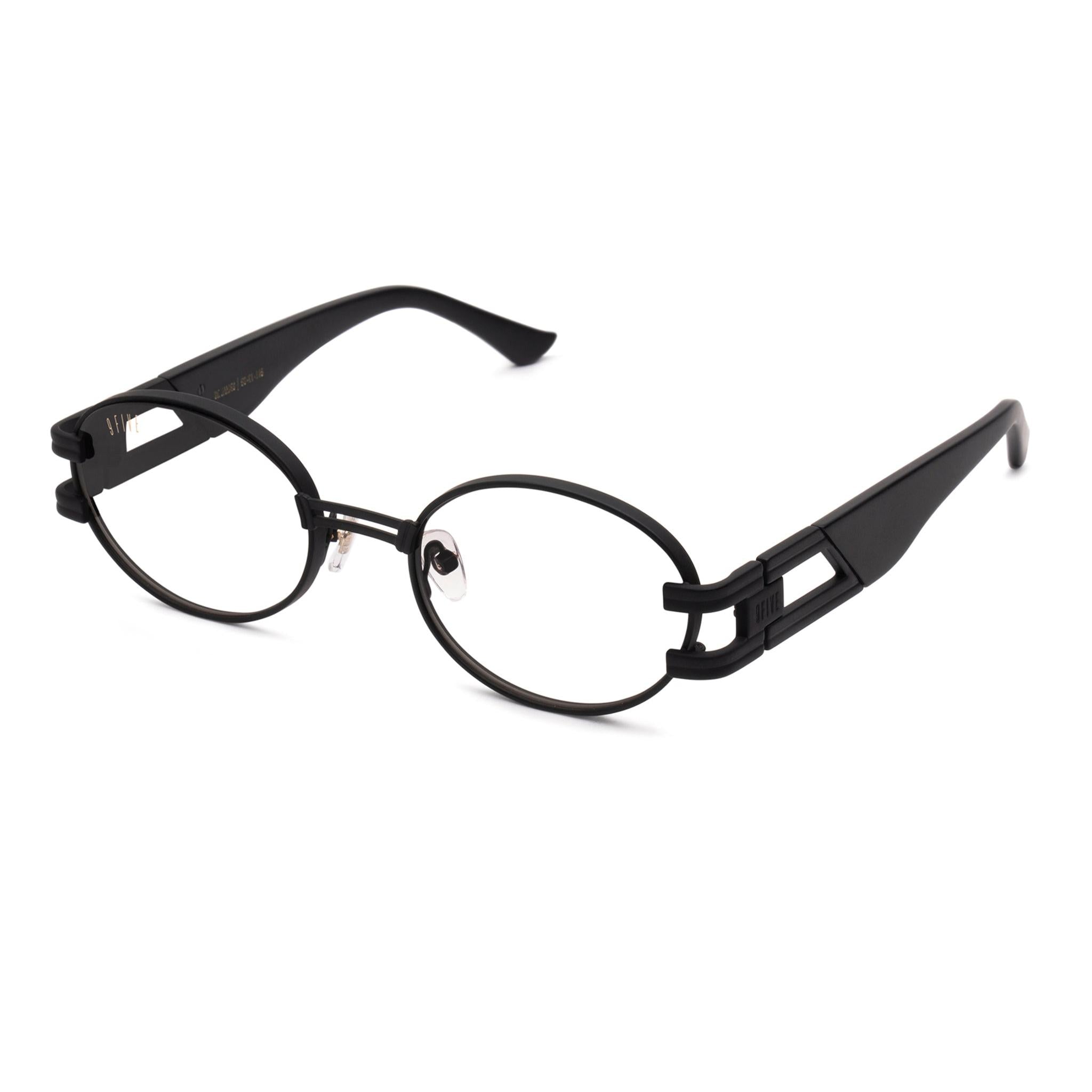 9FIVE St. James Matte Blackout XL Clear Lens Glasses