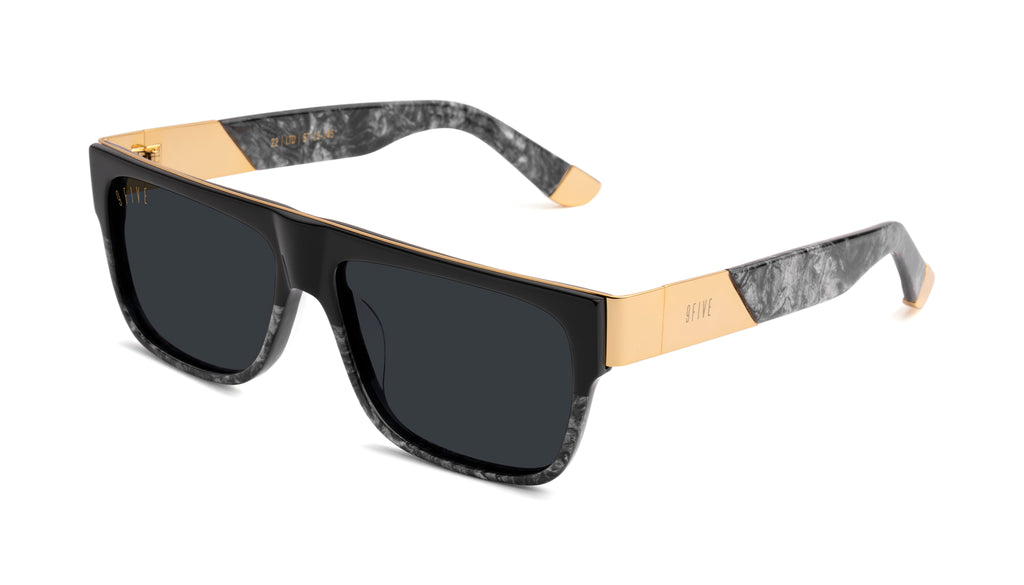 9FIVE 22 Black Marble & 24K Gold Sunglasses