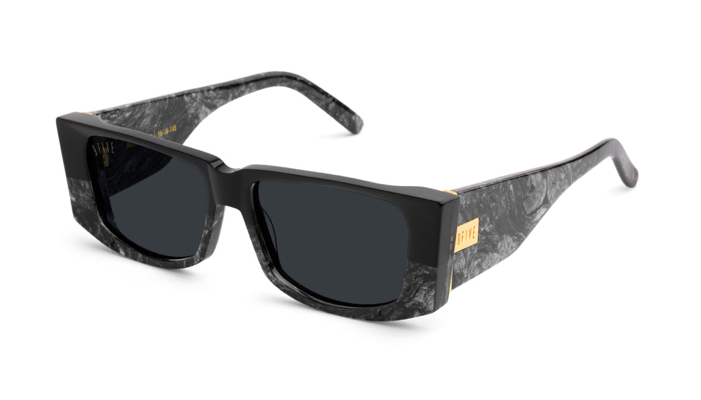 9FIVE Angelo Black Marble & 24K Gold Clear Lens Glasses Rx
