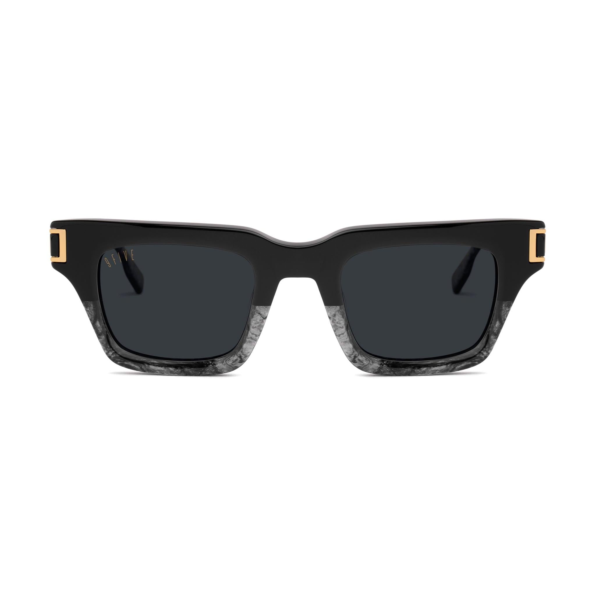 9FIVE Avenue Black Marble & 24K Gold Sunglasses