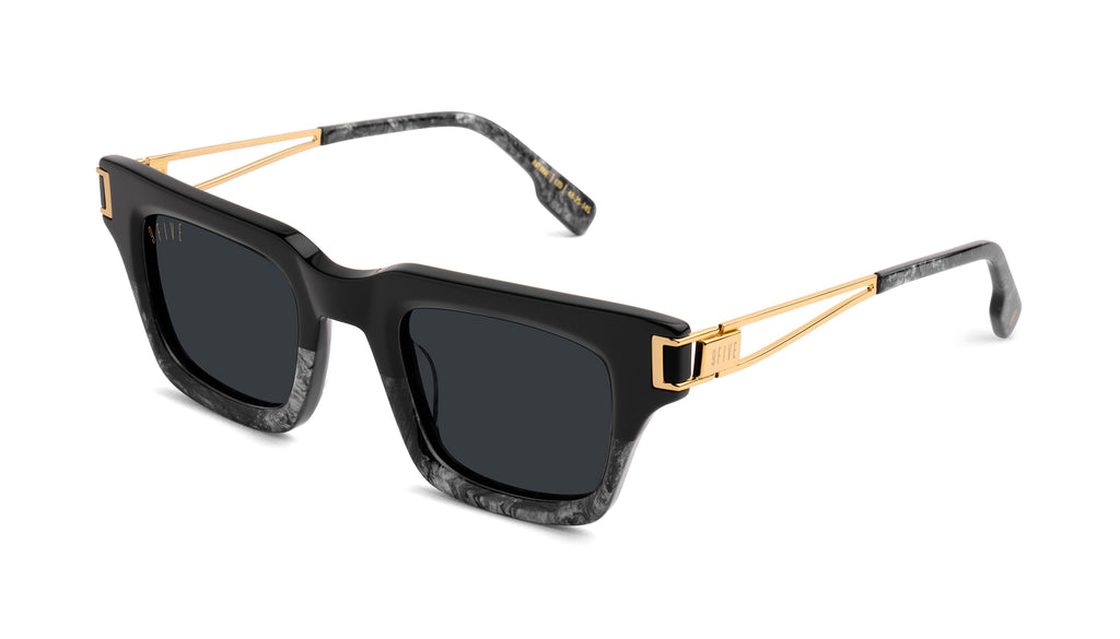 9FIVE Avenue Black Marble & 24K Gold Sunglasses