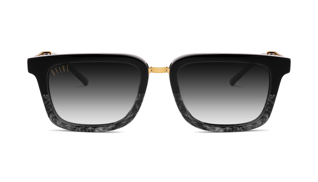 9FIVE Bishop Black Marble & 24K Gold - Gradient Sunglasses