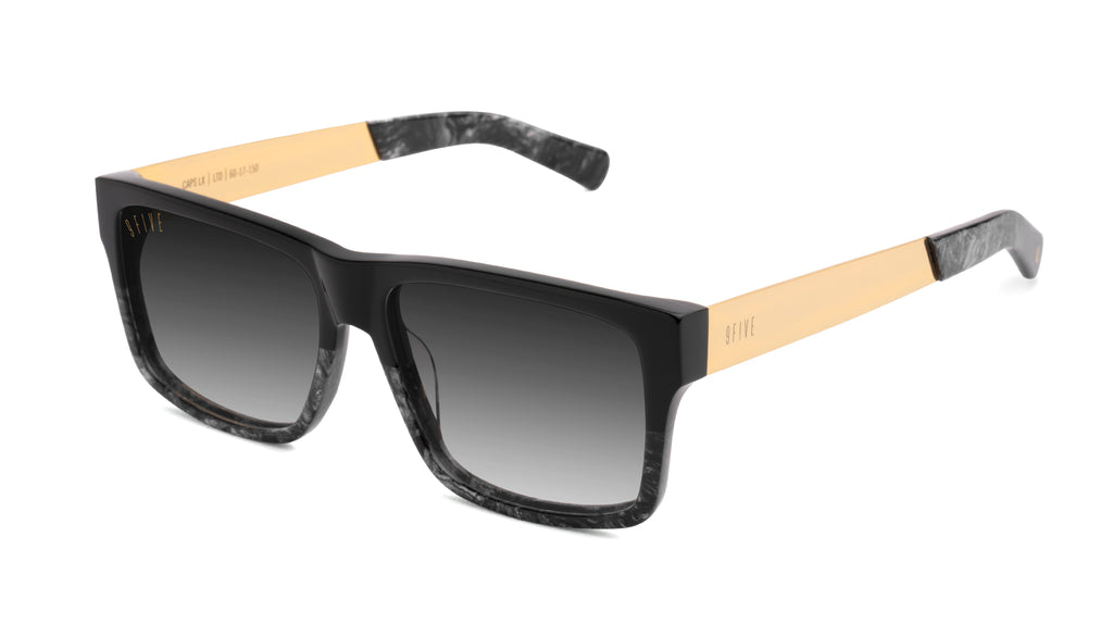 9FIVE Caps LX Black Marble & 24K Gold - Gradient Sunglasses