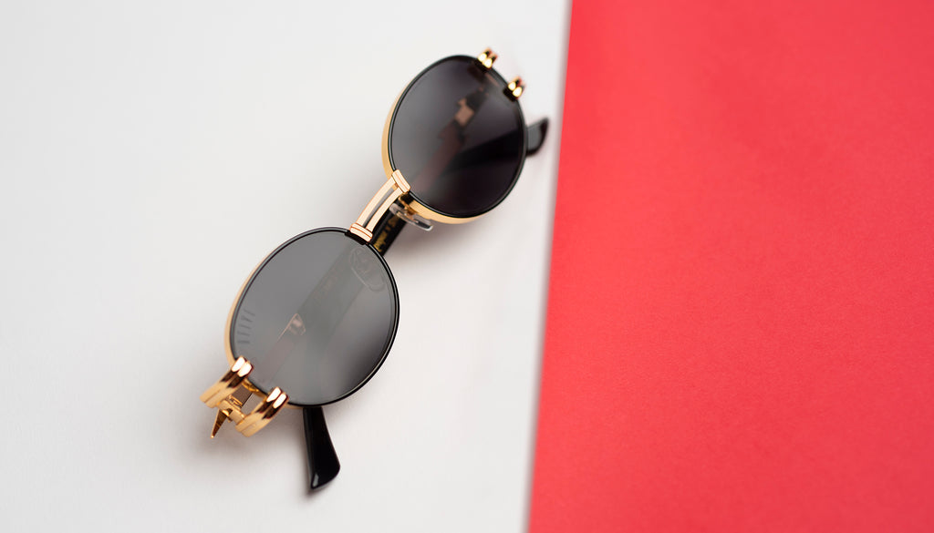 9FIVE St. James Bolt Black & 24k Gold - Gradient Sunglasses