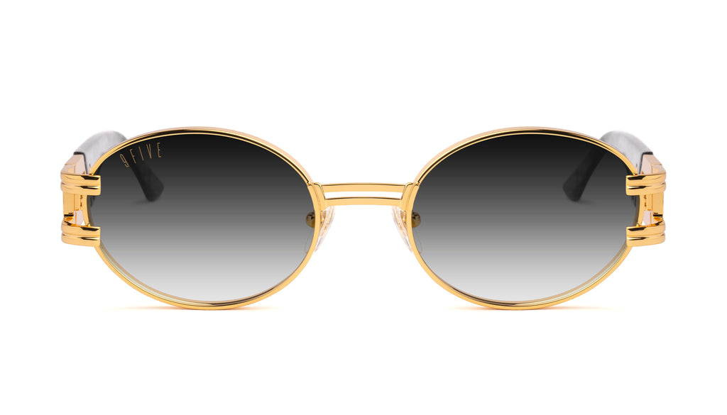 9FIVE St. James Black Marble & 24K Gold - Gradient Sunglasses