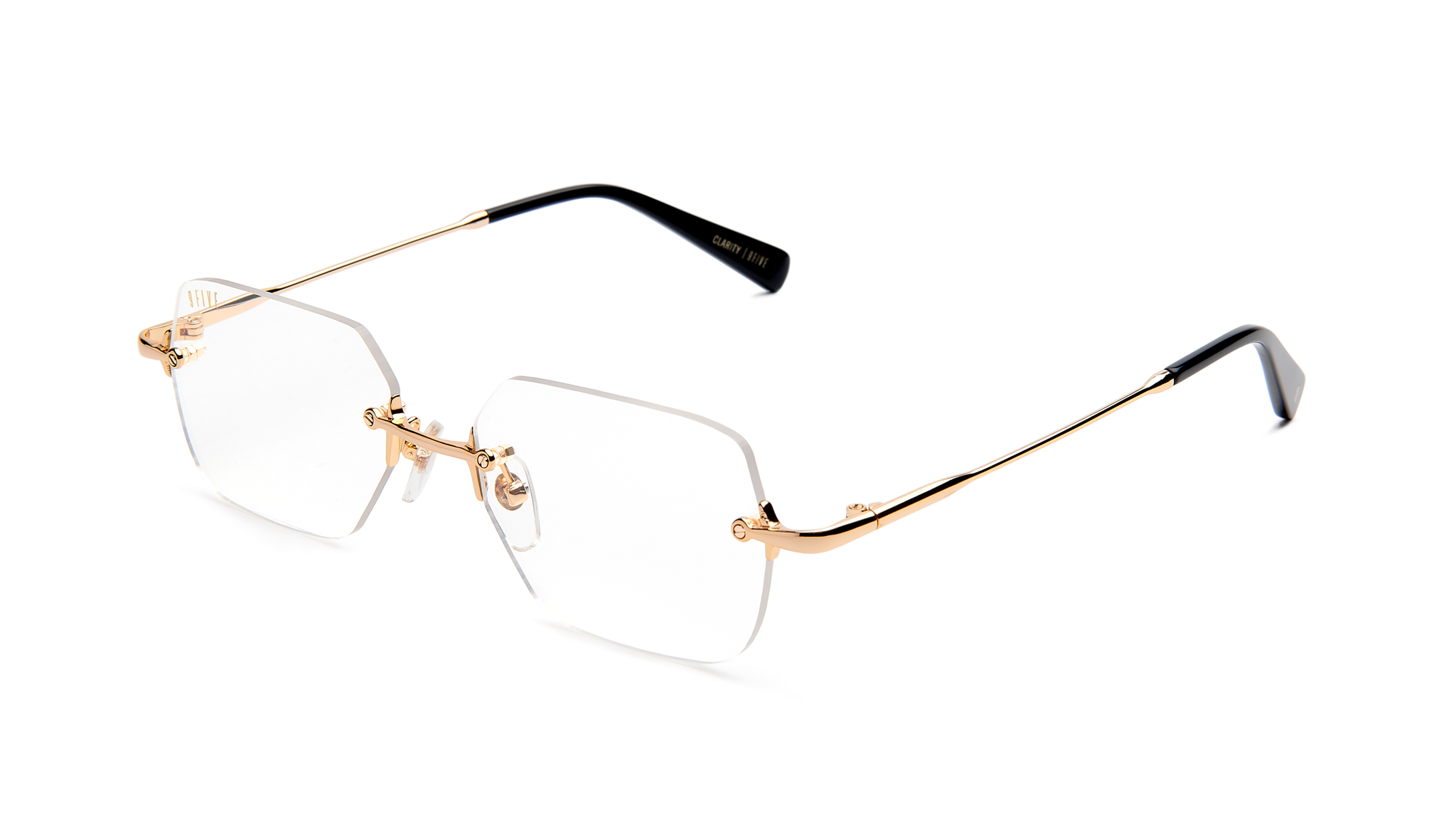 9FIVE Clarity 24k Gold Clear Lens Glasses Rx