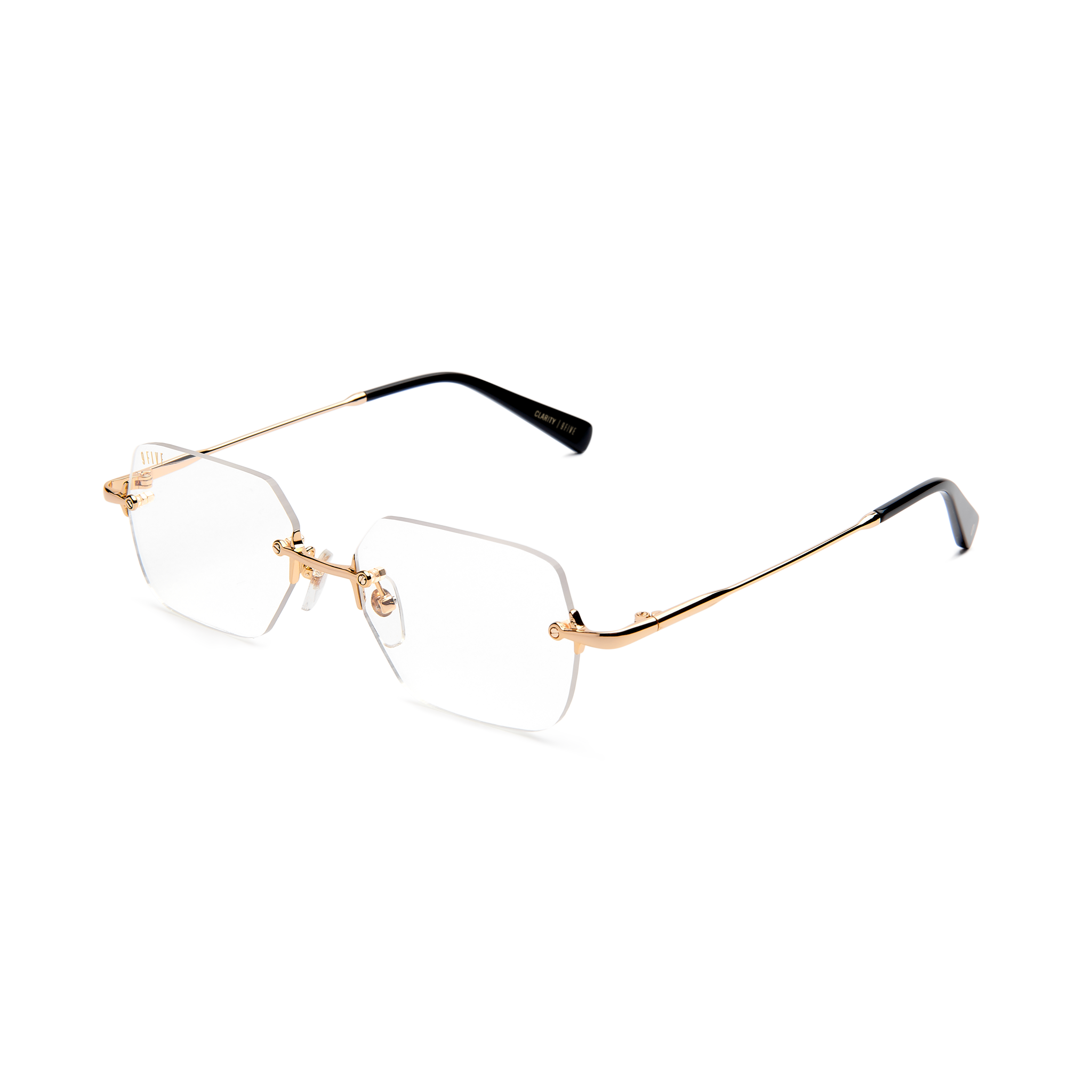 9FIVE Clarity 24k Gold Clear Lens Glasses Rx