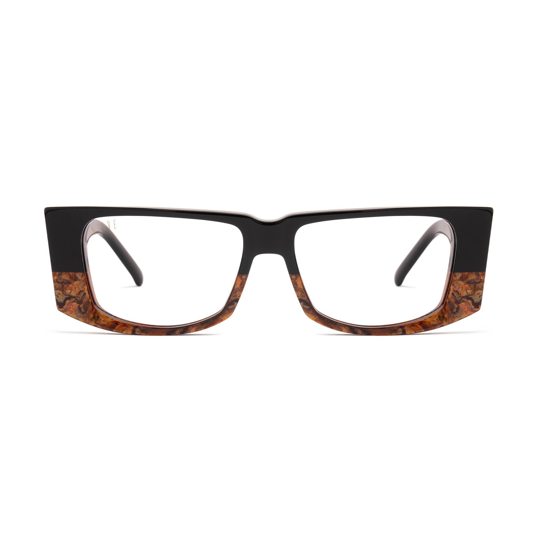 9FIVE Angelo Gold Marble & 24K Gold Clear Lens Glasses Rx