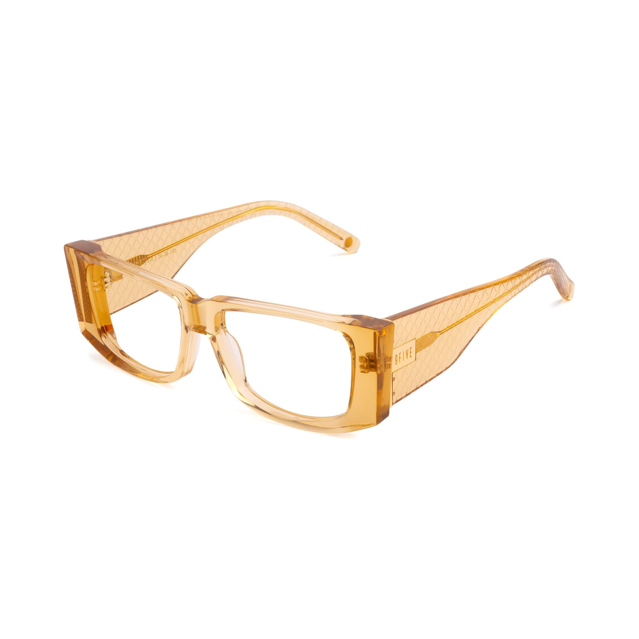 9FIVE Angelo Gold Snake Clear Lens Glasses