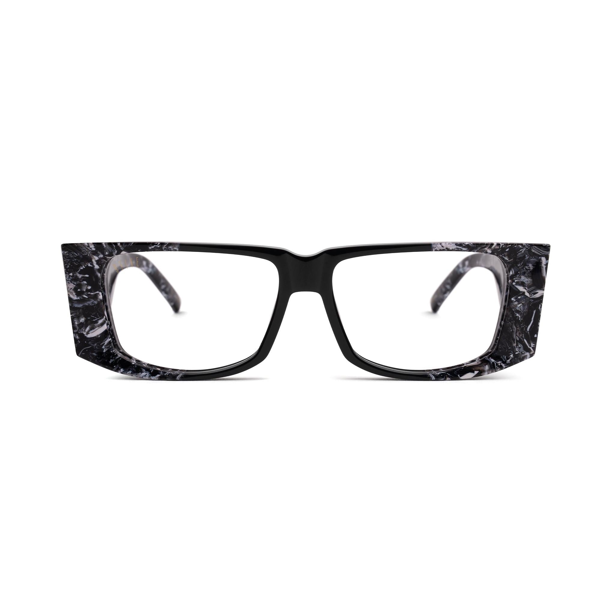 9FIVE Angelo Black & White Onyx Clear Lens Glasses